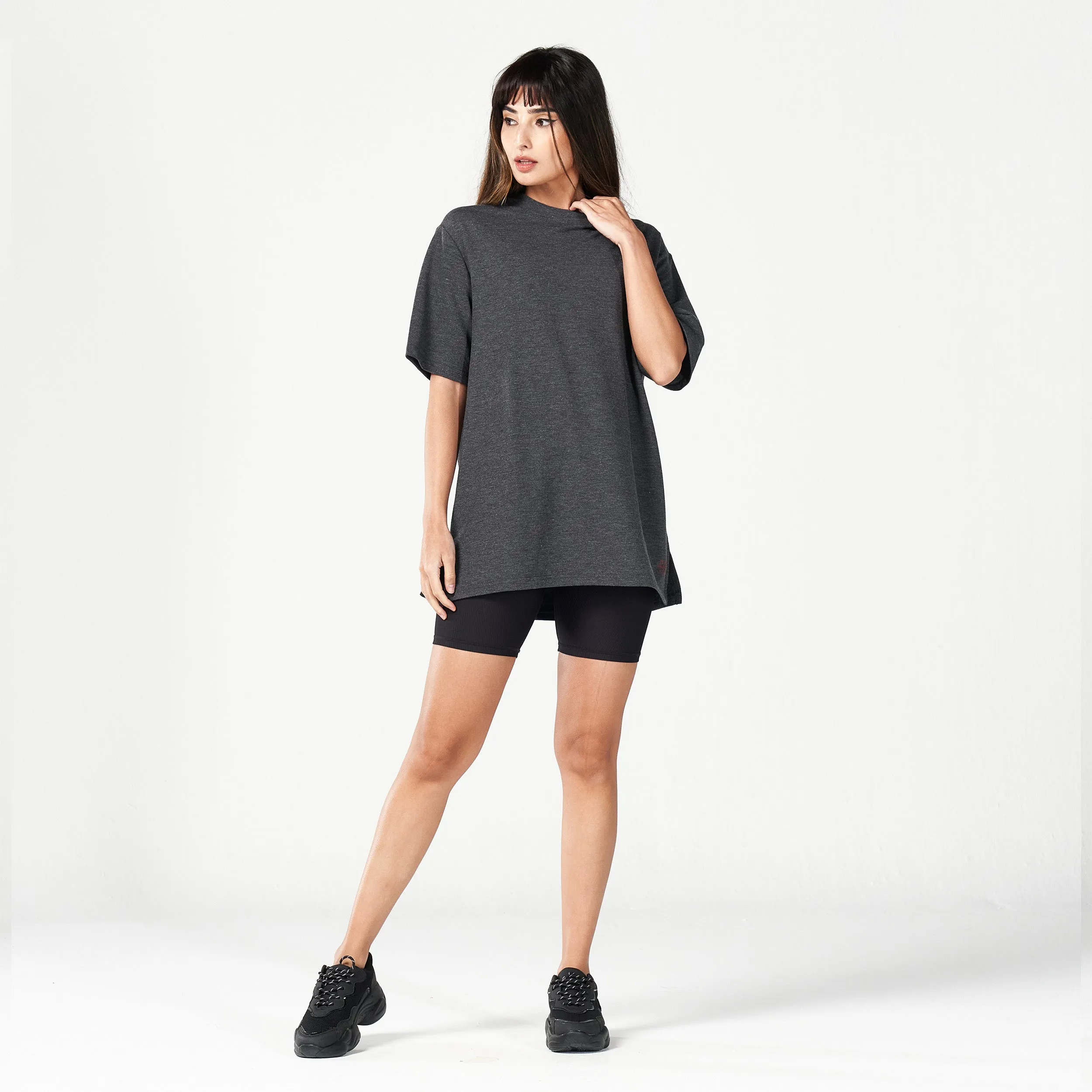 Code Oversized Live in Tee - Black Marl