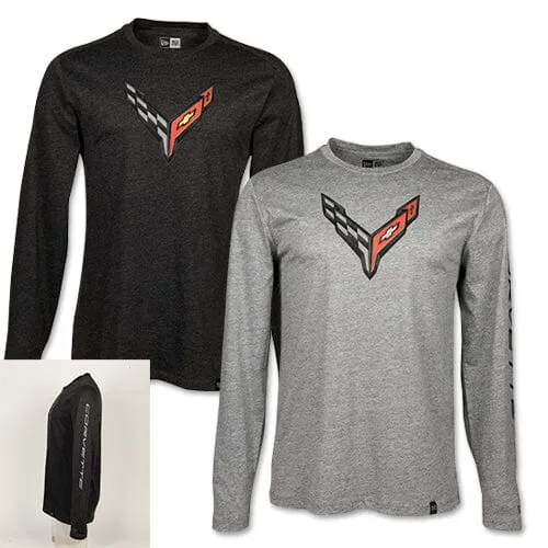 Corvette Carbon Flash Long Sleeve T-Shirt - Black/Grey