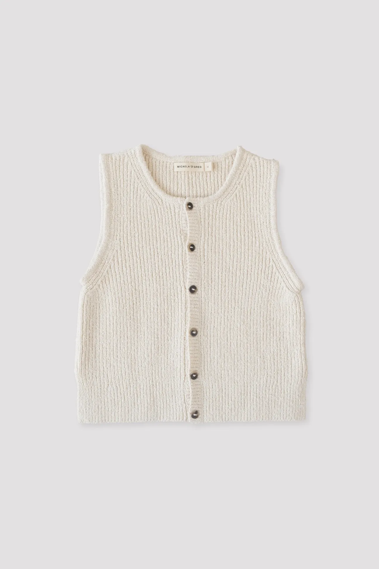 Cream Boucle Rib Vest