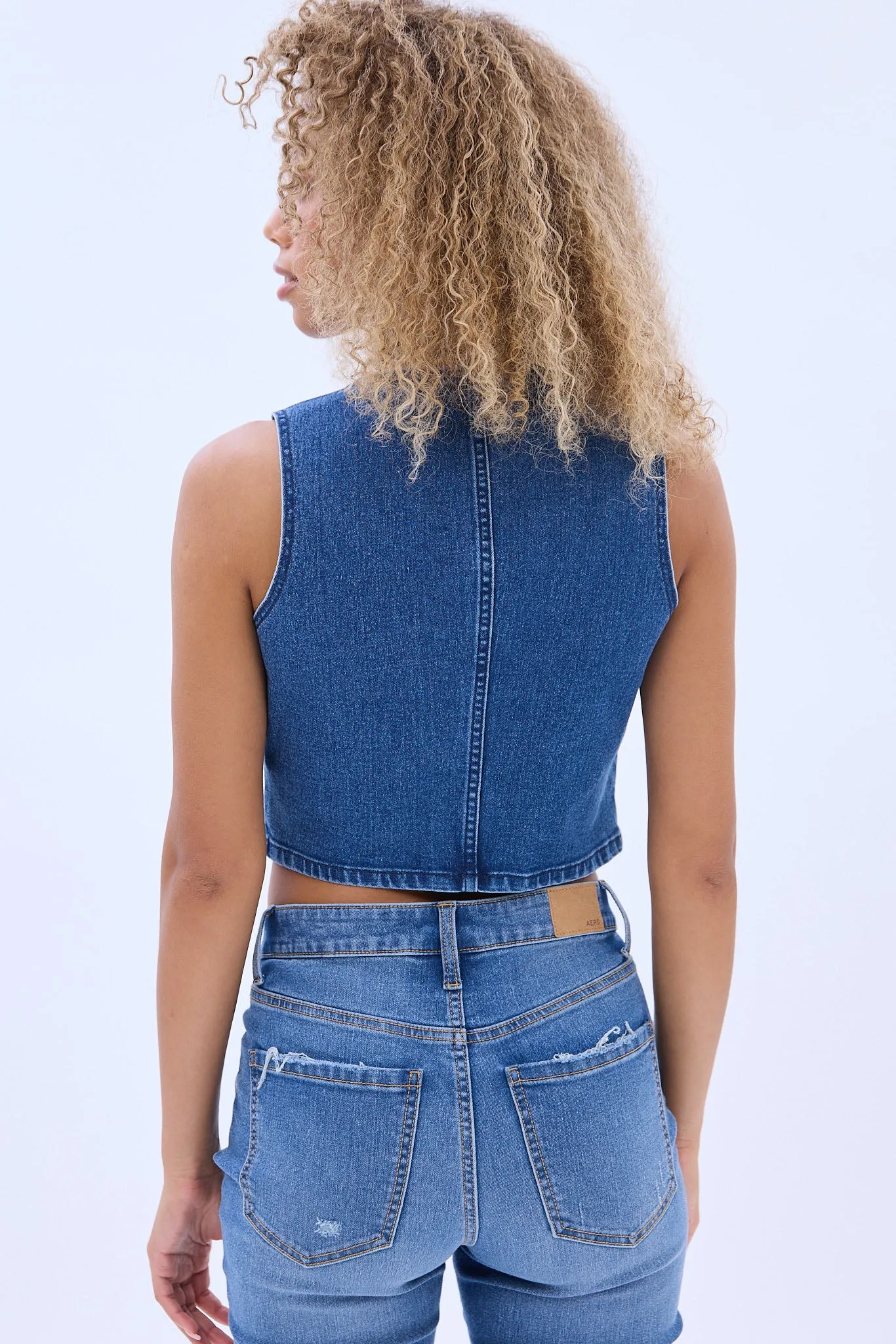 Denim Button-Up Vest