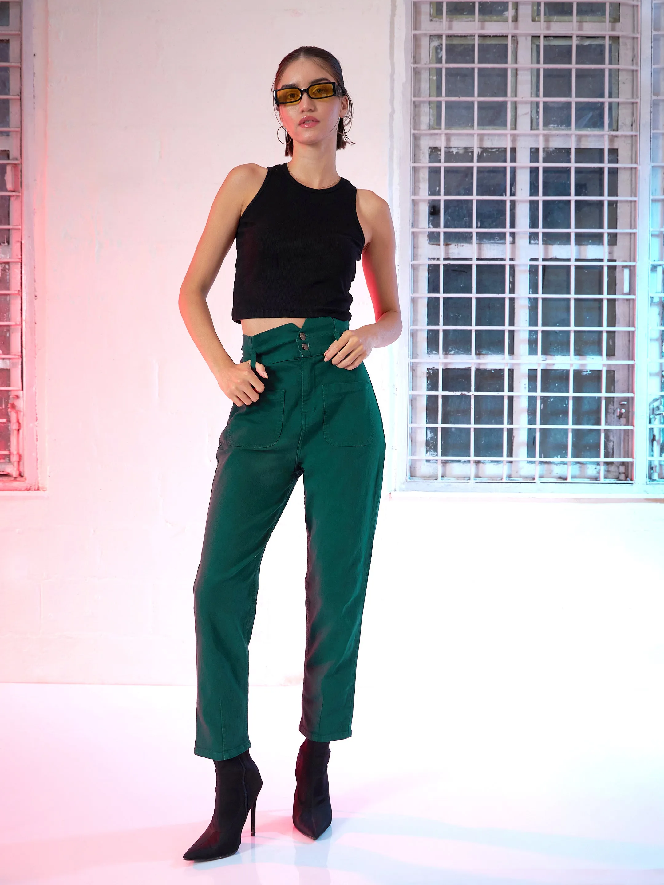 Emerald Green Slouchy Jeans