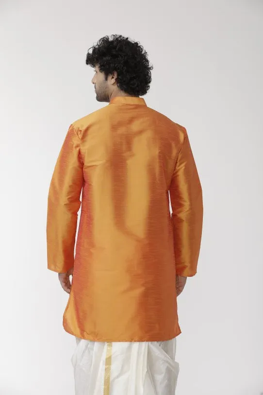 Ethnix - Orange Long Kurta for Men | Uathayam