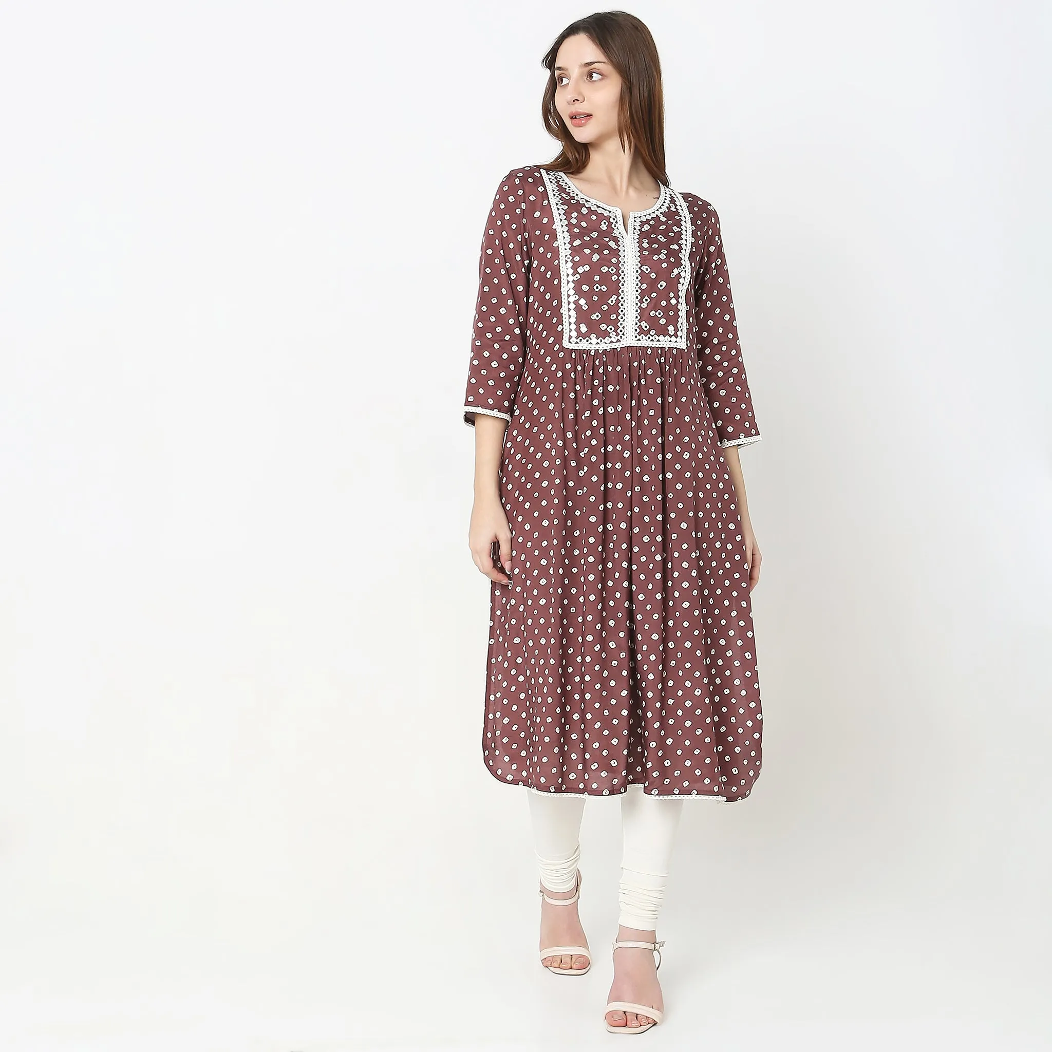 Flare Fit Embellished Kurta