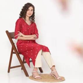 Flare Fit Embellished Kurta