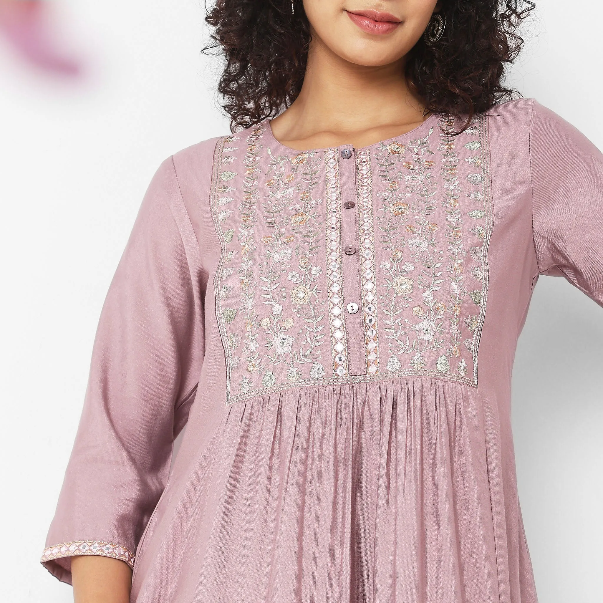 Flare Fit Embroidered Kurta