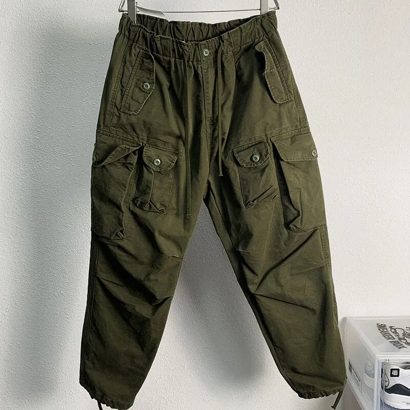 Foesce -Autumn Winter Fashion Loose Cargo Pants Design Military Industry Many Pockets Casual Overalls Trendy Jogger Trousers