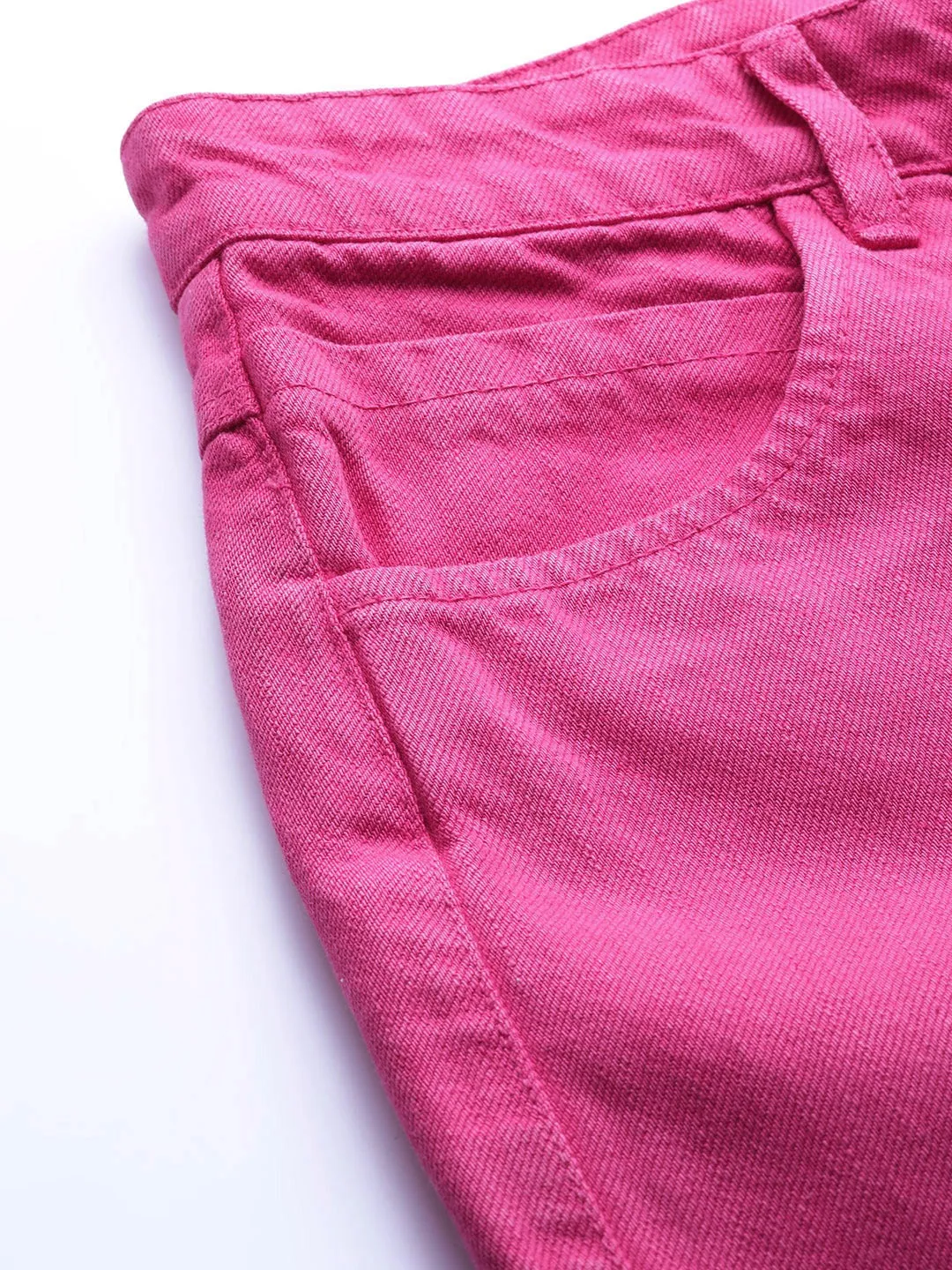 Fuchsia Raw Edge Jeans