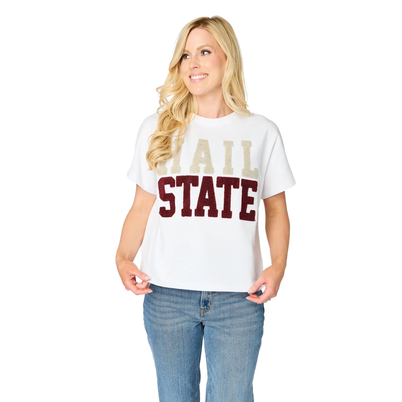 Hail State Chenille Boxy Tee