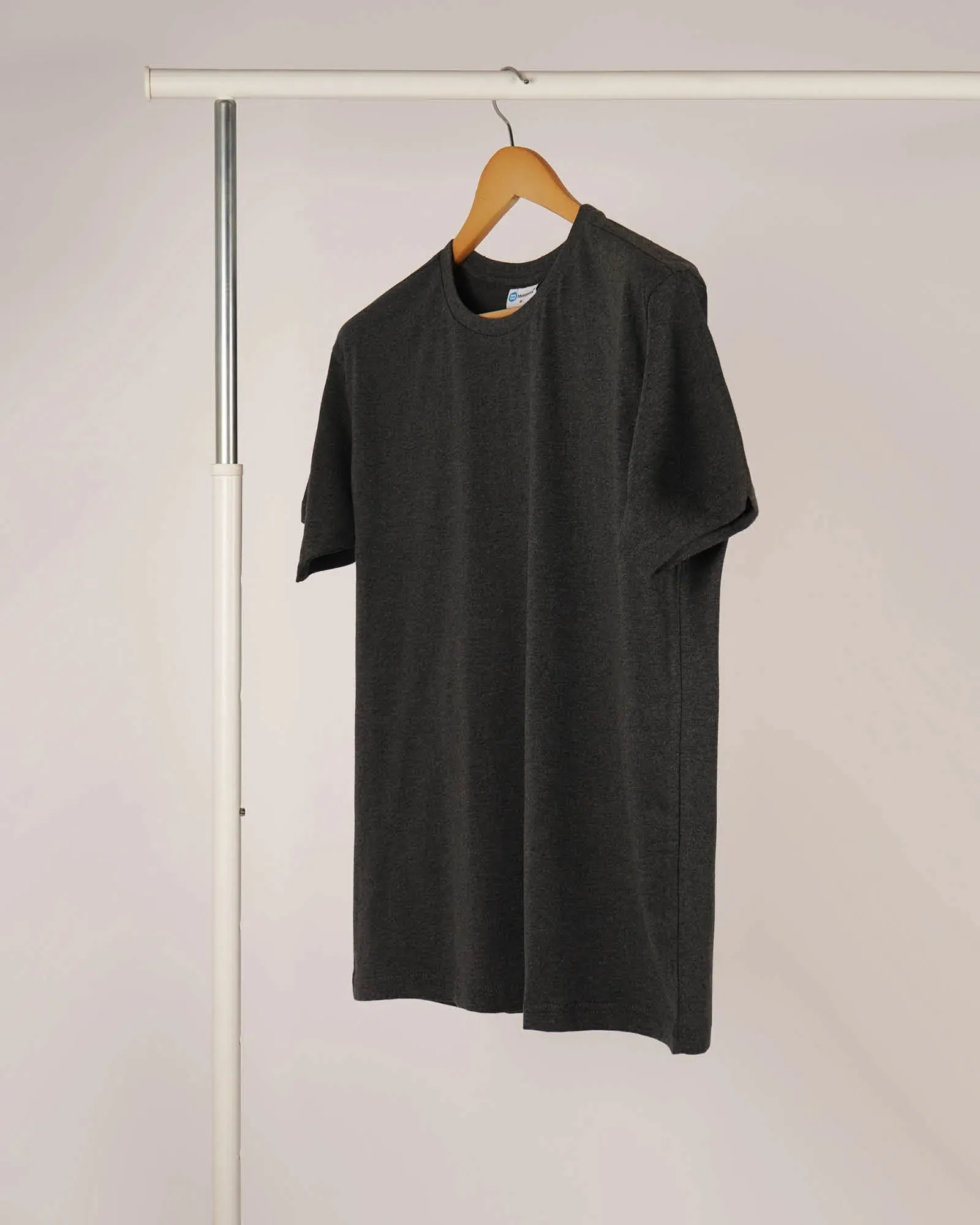 Half Sleeves Crew Neck: DimGrey Melange