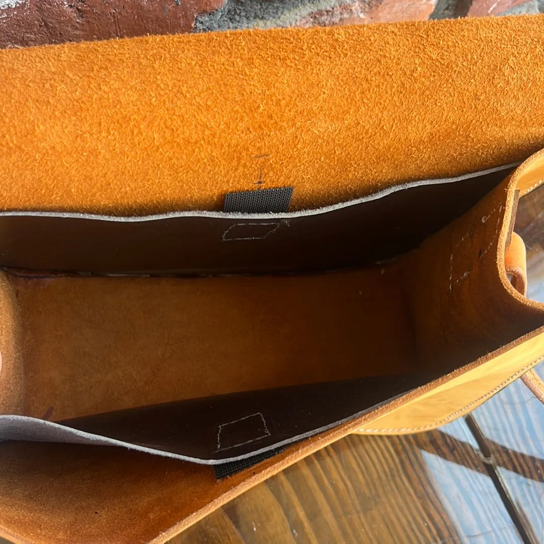 Handmade Leather Buckskin Rose Purse