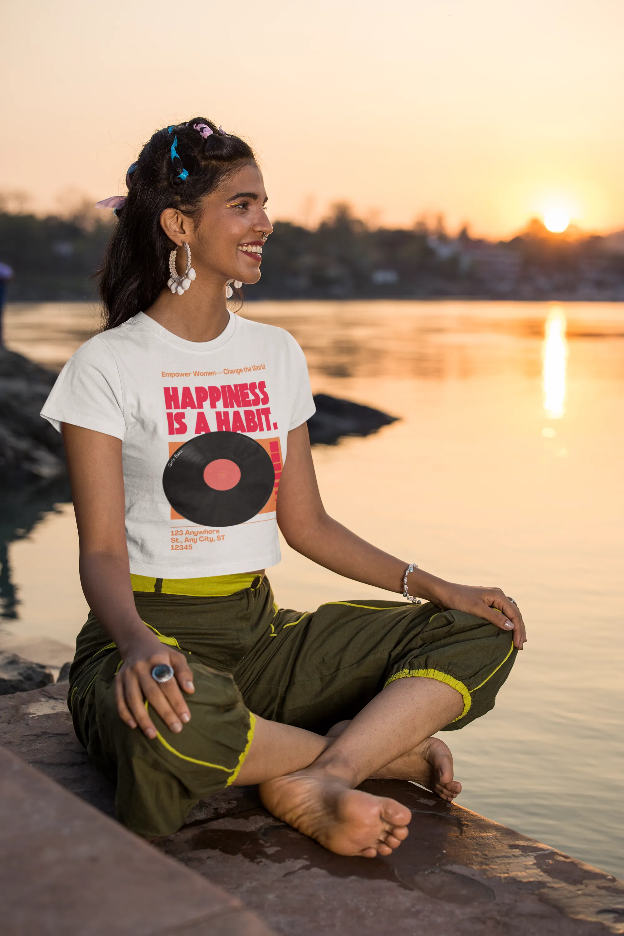 Happiness Is A Habit Crop Top