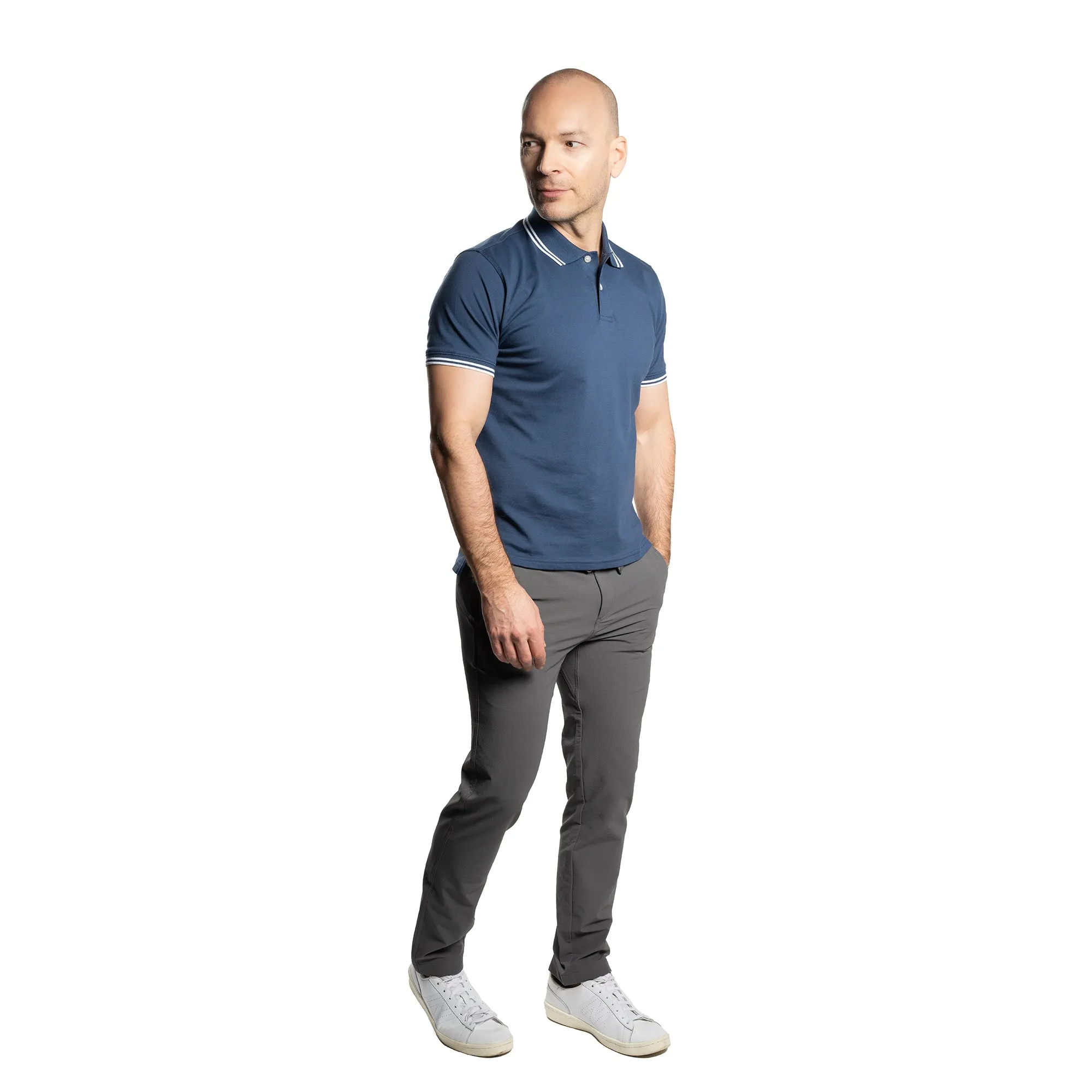 James Polo Shirt - Navy Tipped