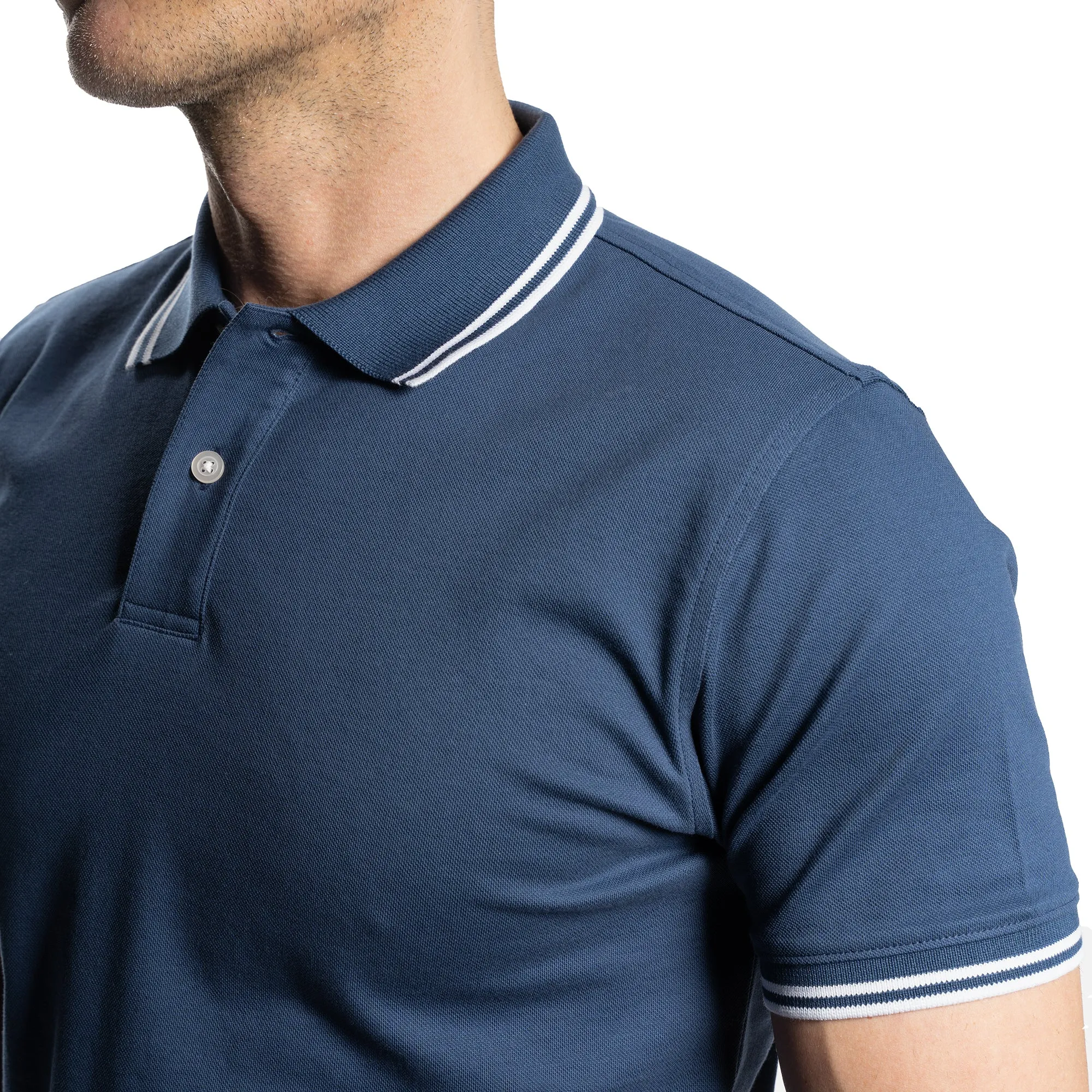 James Polo Shirt - Navy Tipped