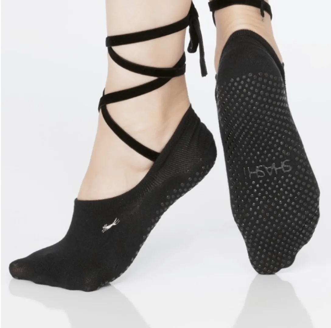 Lace Up Grip Sock- (Barre / Pilates)