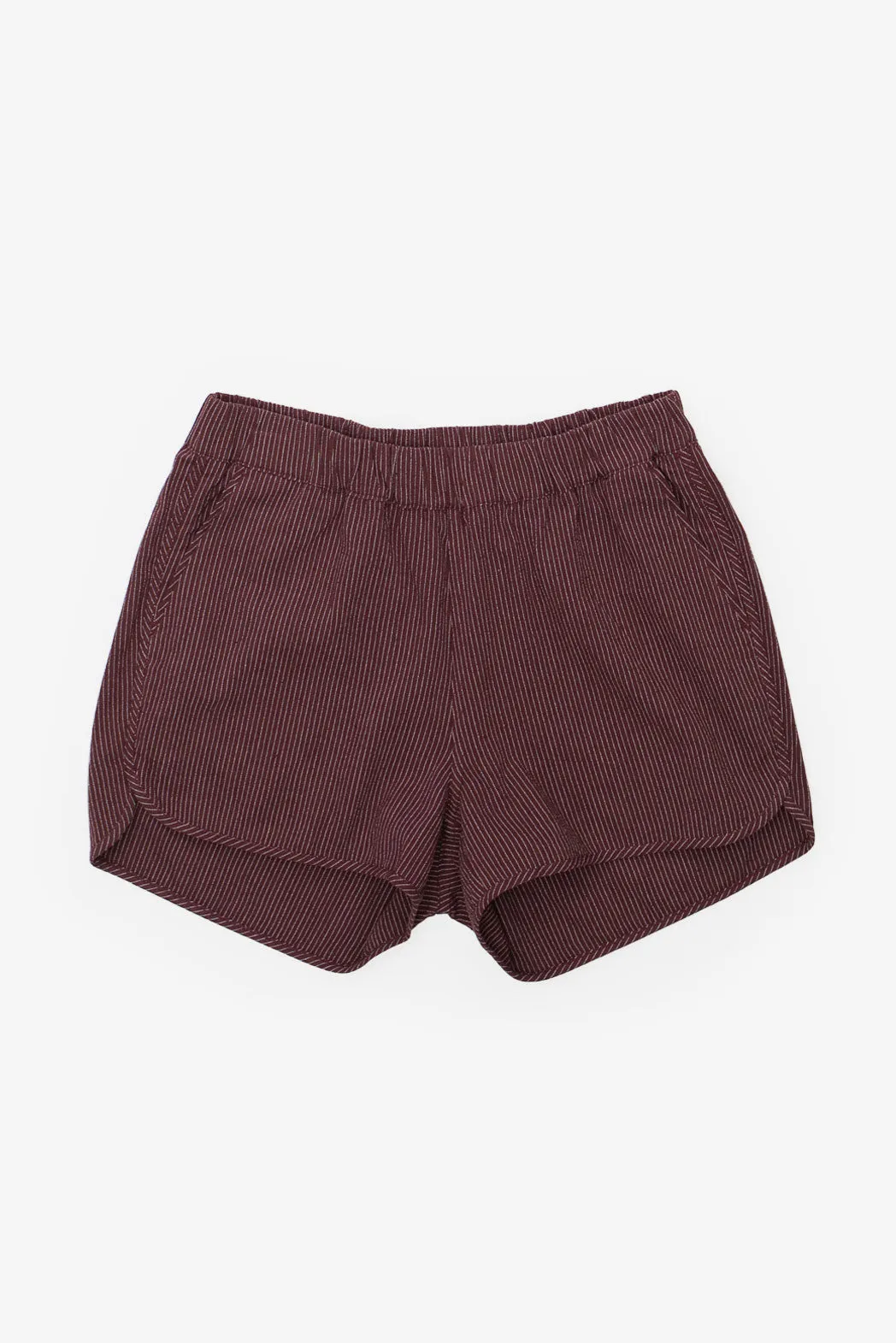 Luca Track Short / Burgundy Pinstripe