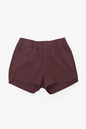 Luca Track Short / Burgundy Pinstripe