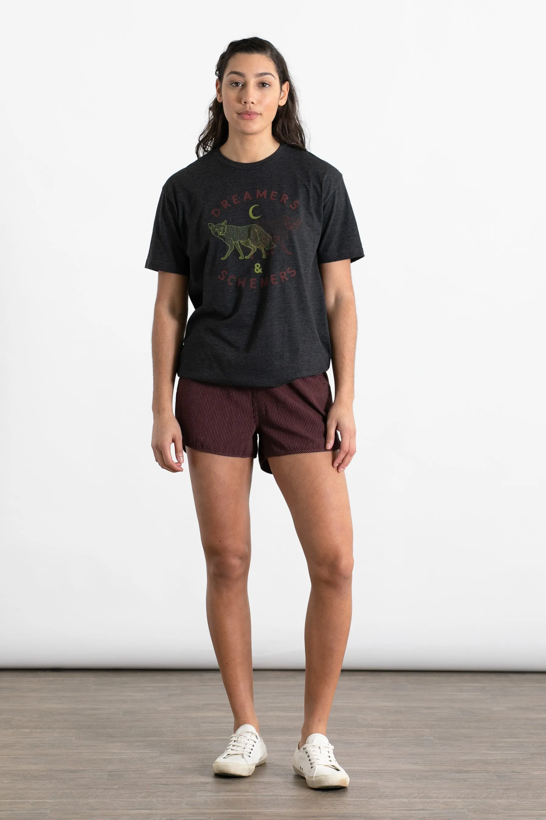 Luca Track Short / Burgundy Pinstripe