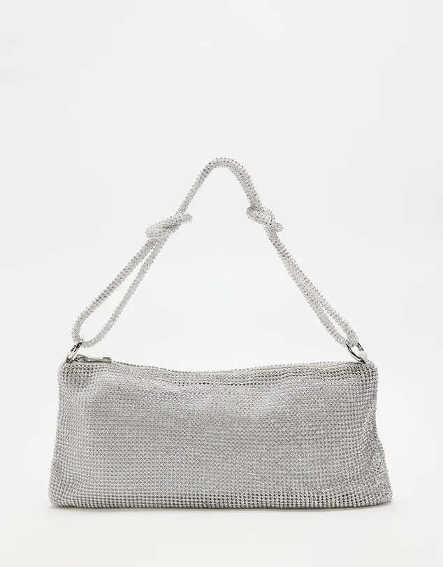 Maddie Rhinestone Bag Silver