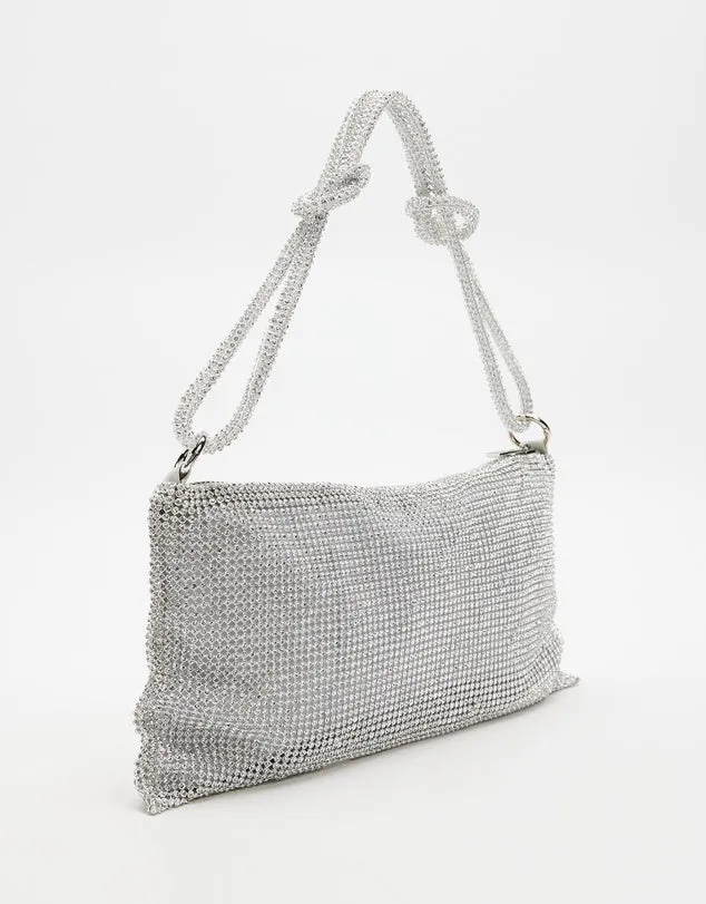 Maddie Rhinestone Bag Silver