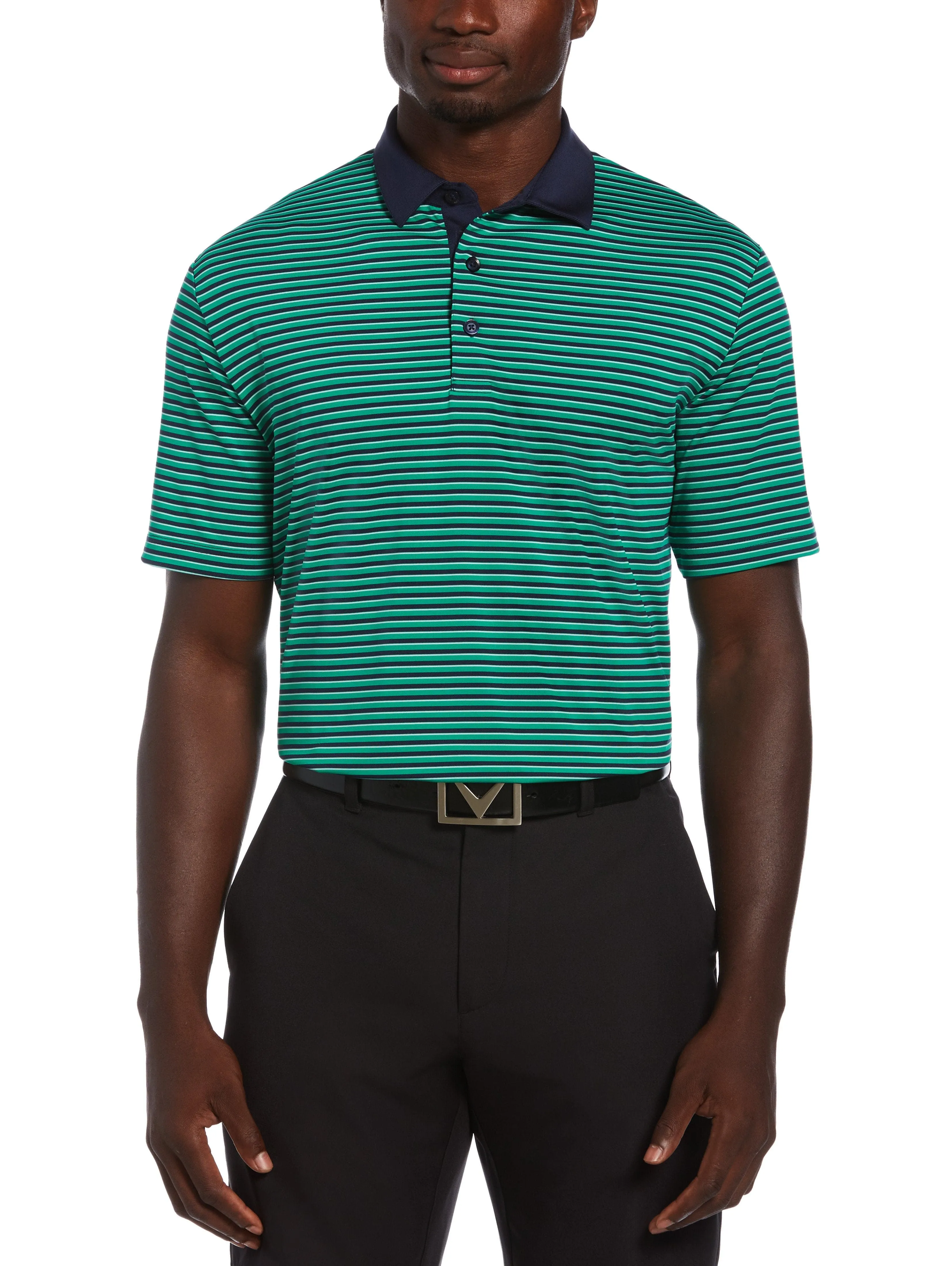 Mens 3-Color Stripe Polo