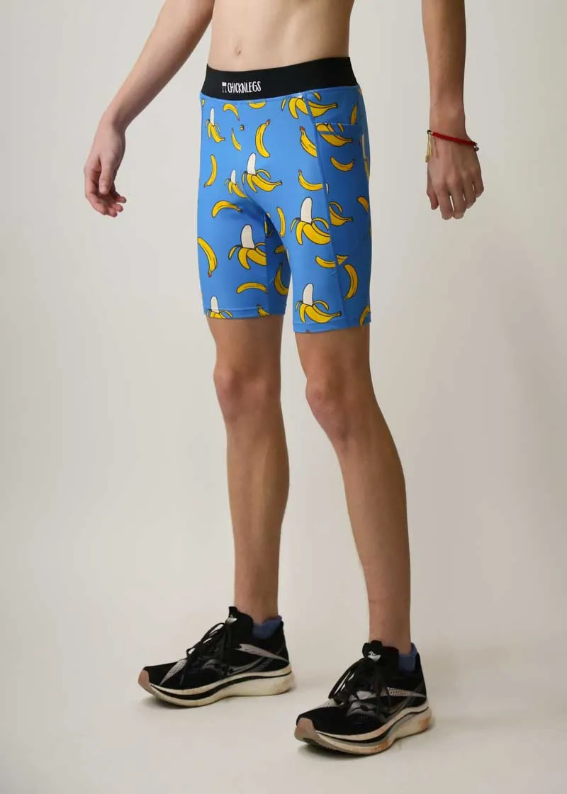 Men's Blue Bananas 8" Half Tights