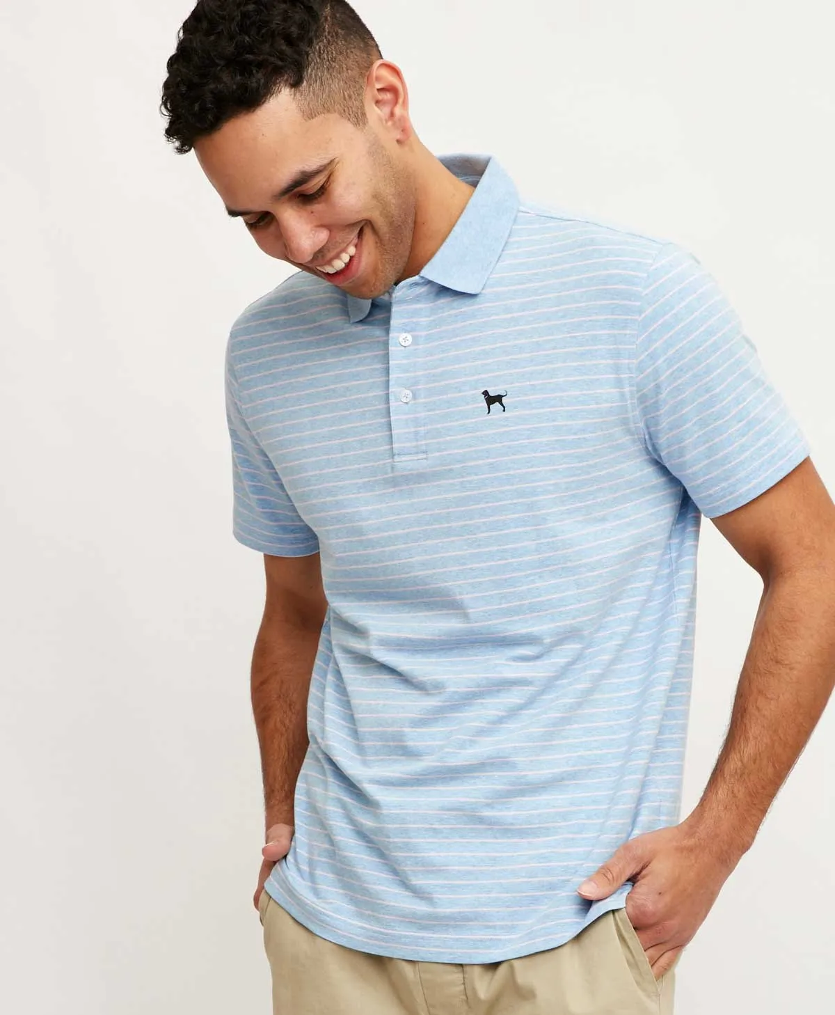 Mens Links Stripe Shortsleeve Polo