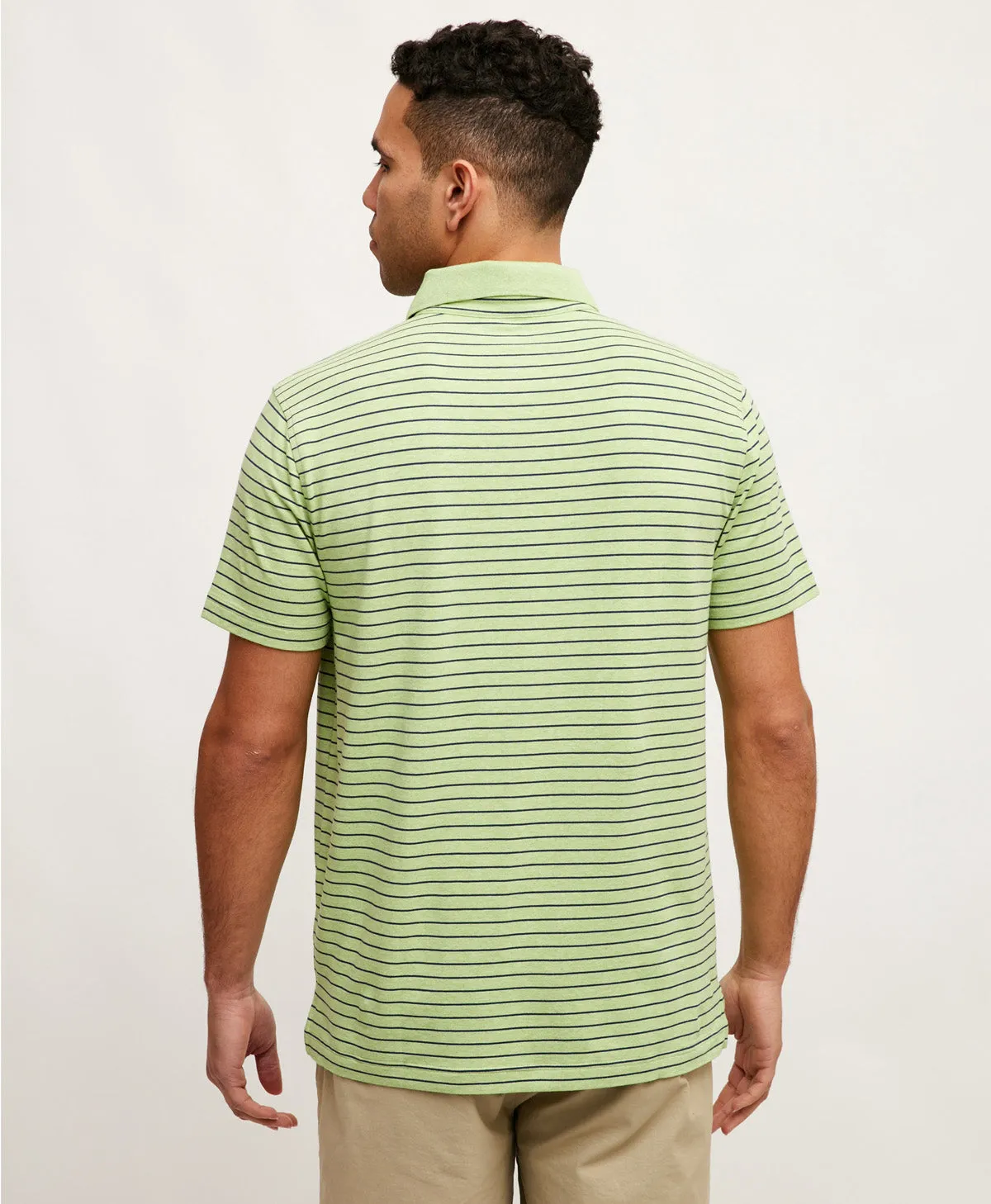 Mens Links Stripe Shortsleeve Polo