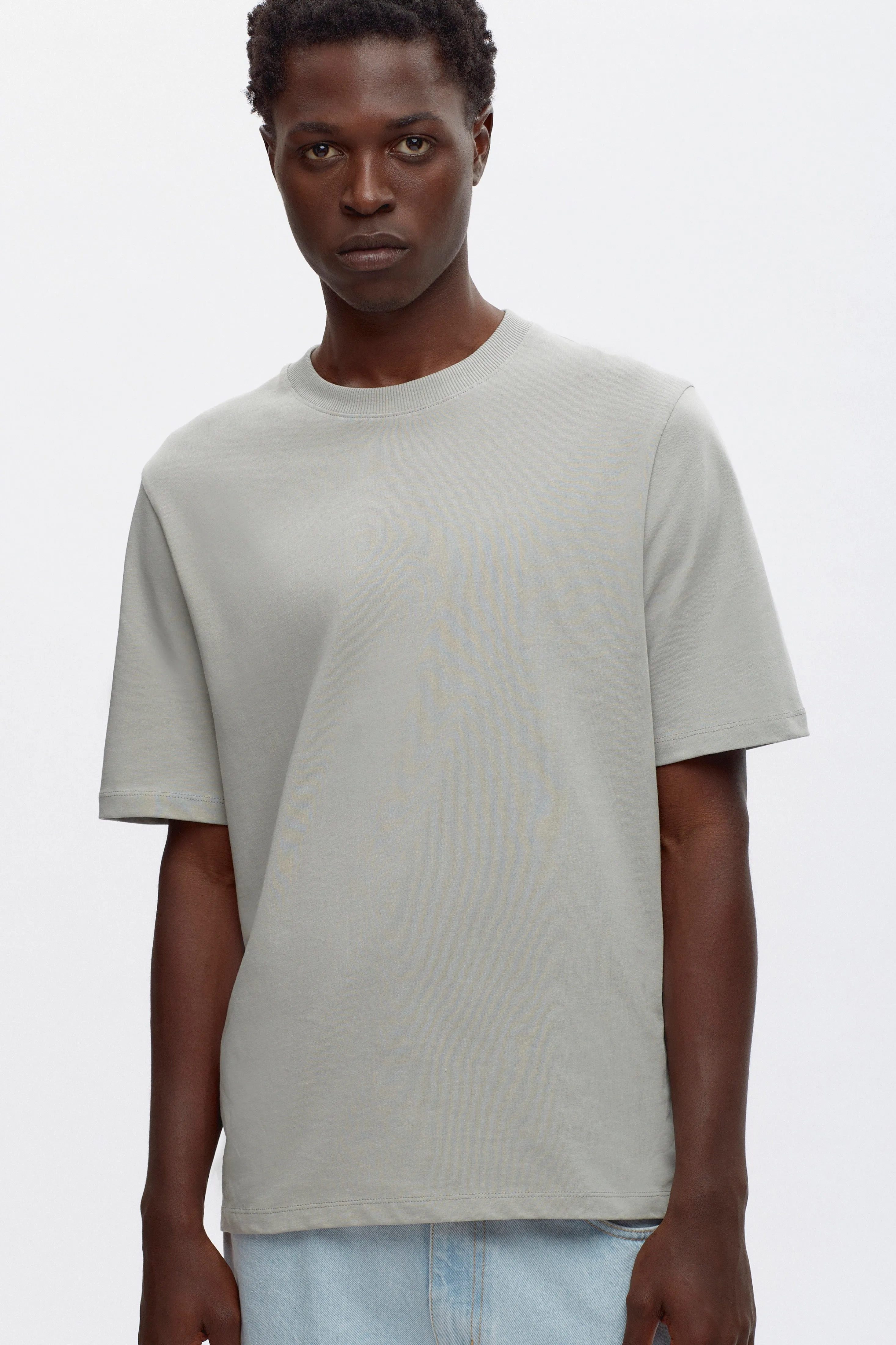 Men's Midweight Crew in Neutral Grey