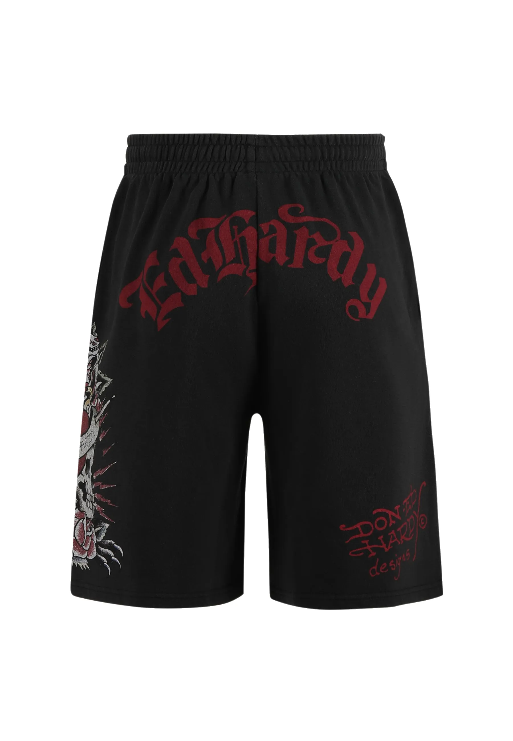 Mens Panther & Roses Sweat Shorts - Black