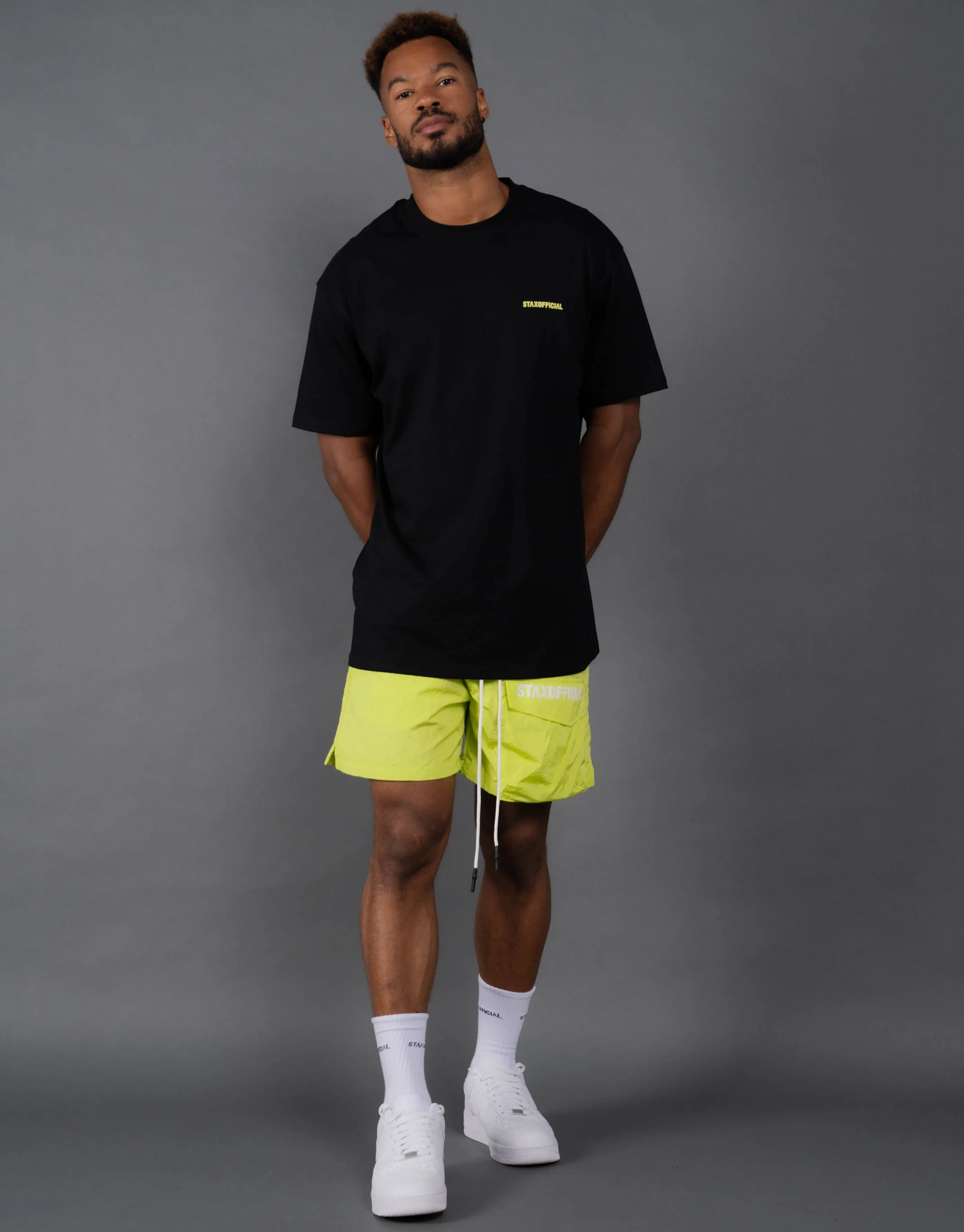 Mens Triple S Nylon Shorts - Yellow