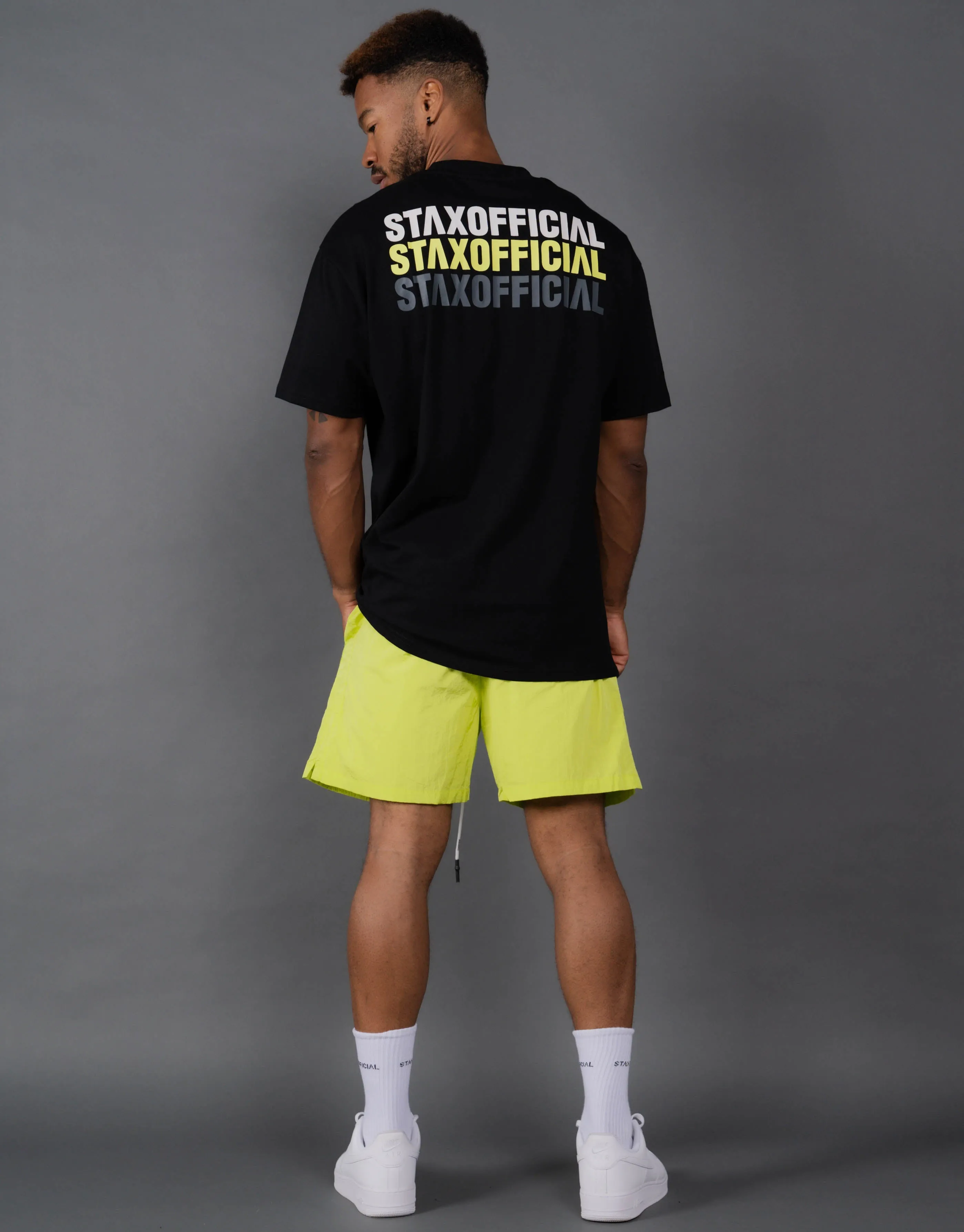 Mens Triple S Nylon Shorts - Yellow