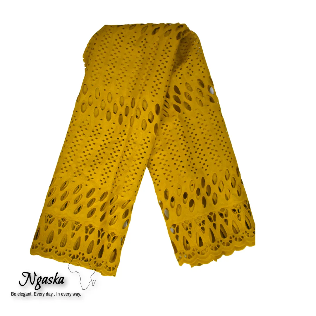 Mini Mustard Ankara African Lace, ML-1