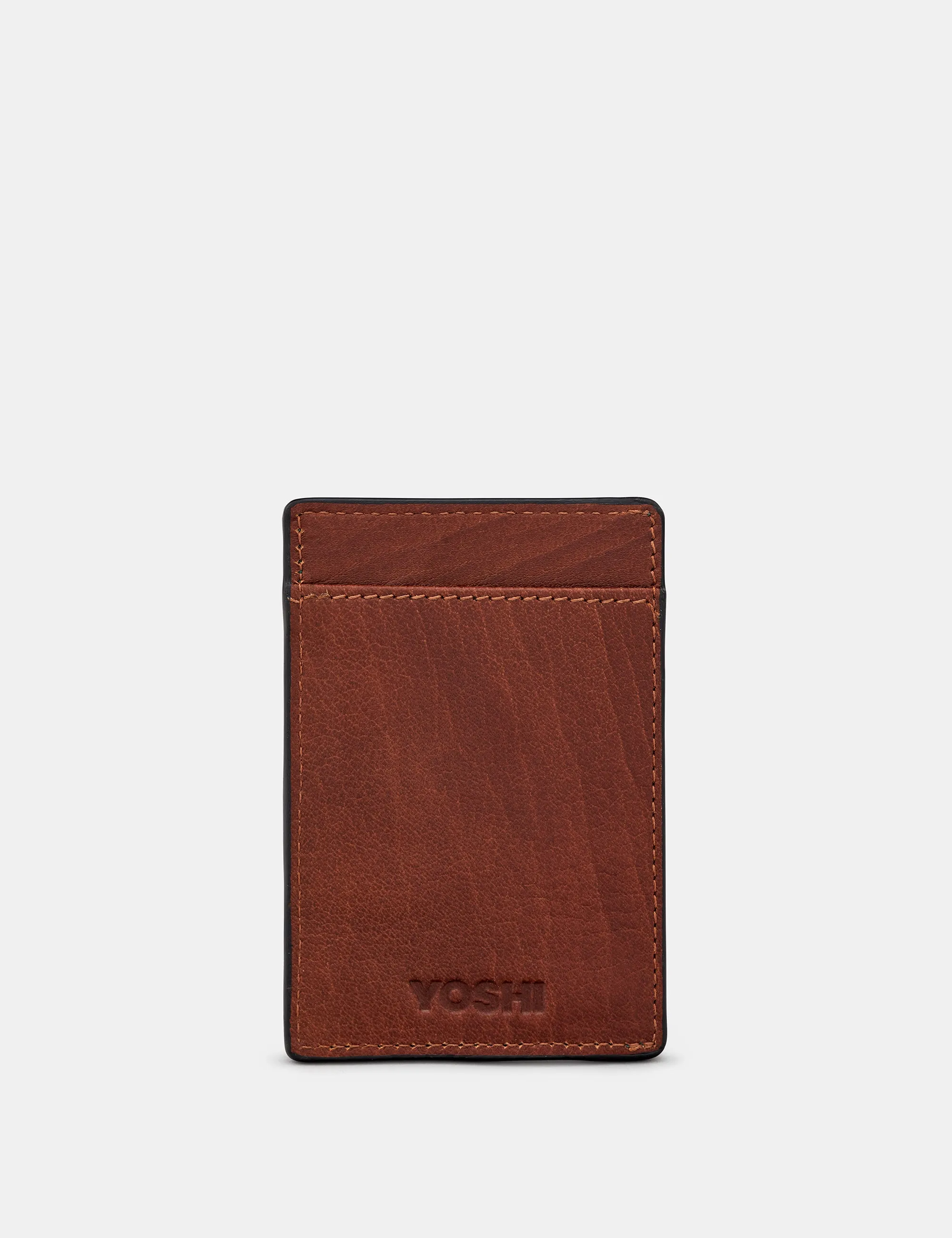 Mod Target Brown Leather Compact Card Holder