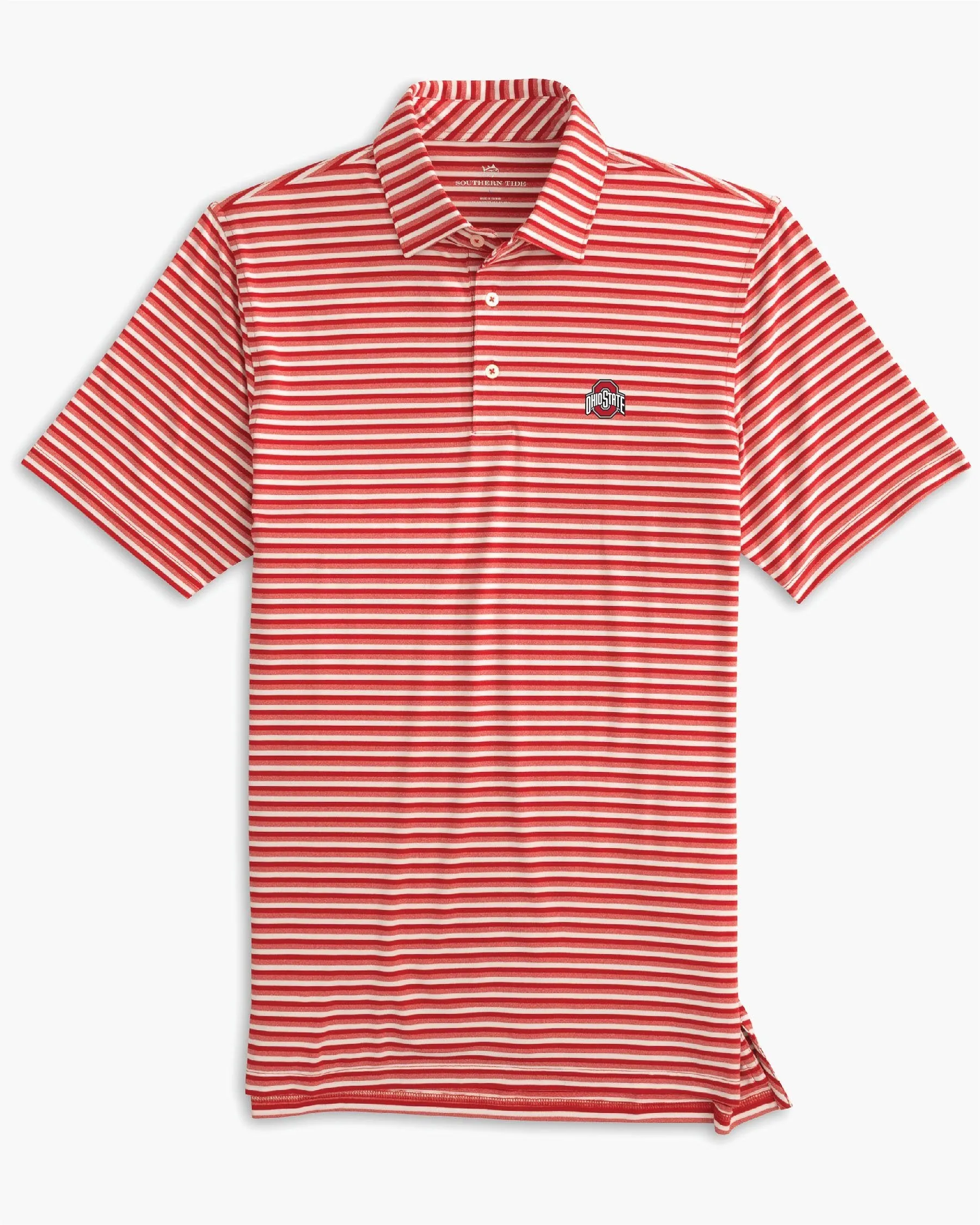 Ohio State Buckeyes Heathered Striped Polo Shirt