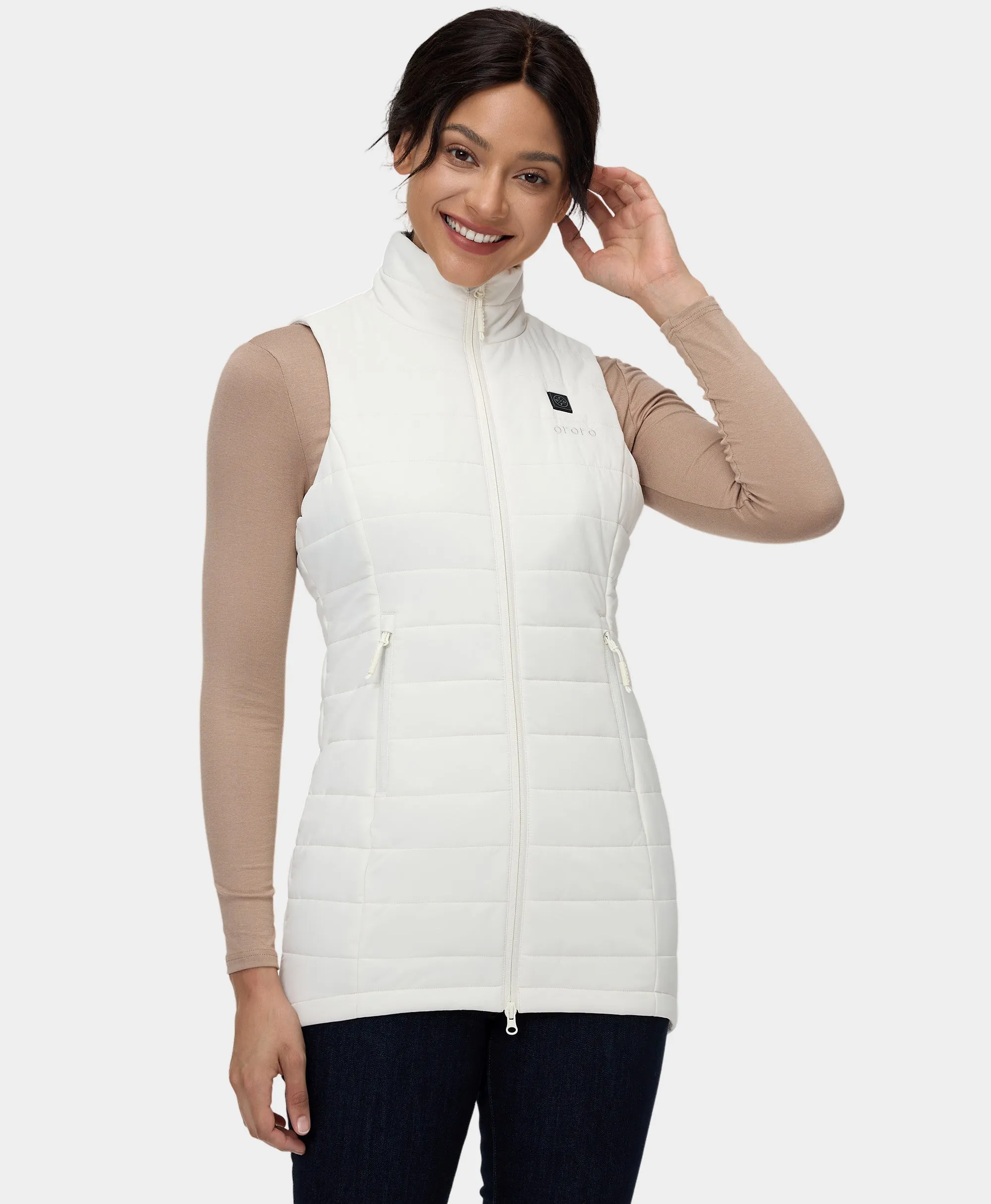 (Open-Box) "Tribeca" Women's Heated Long Puffer Vest (Battery Set Not Included)