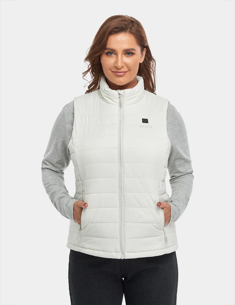 (Open-box) Women's Classic Heated Vest - Off White with B19G Battery