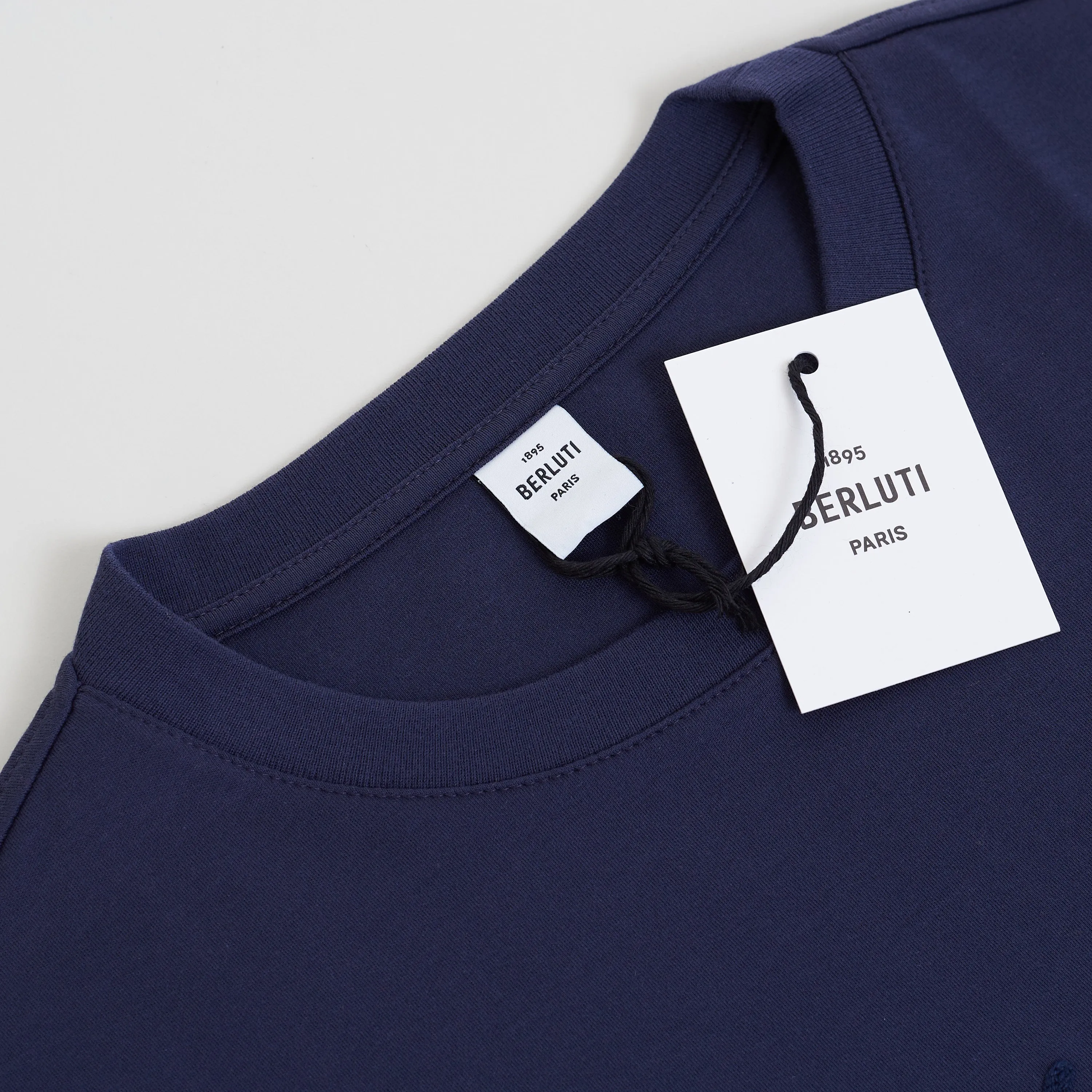 Oversized Logo Embroidery T-Shirt In Ink Blue Cotton