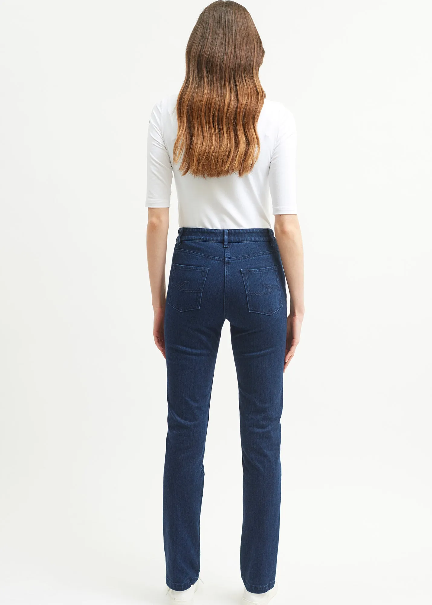 Patricia straight jeans - elasticated waist, in stretch cotton (JEAN)