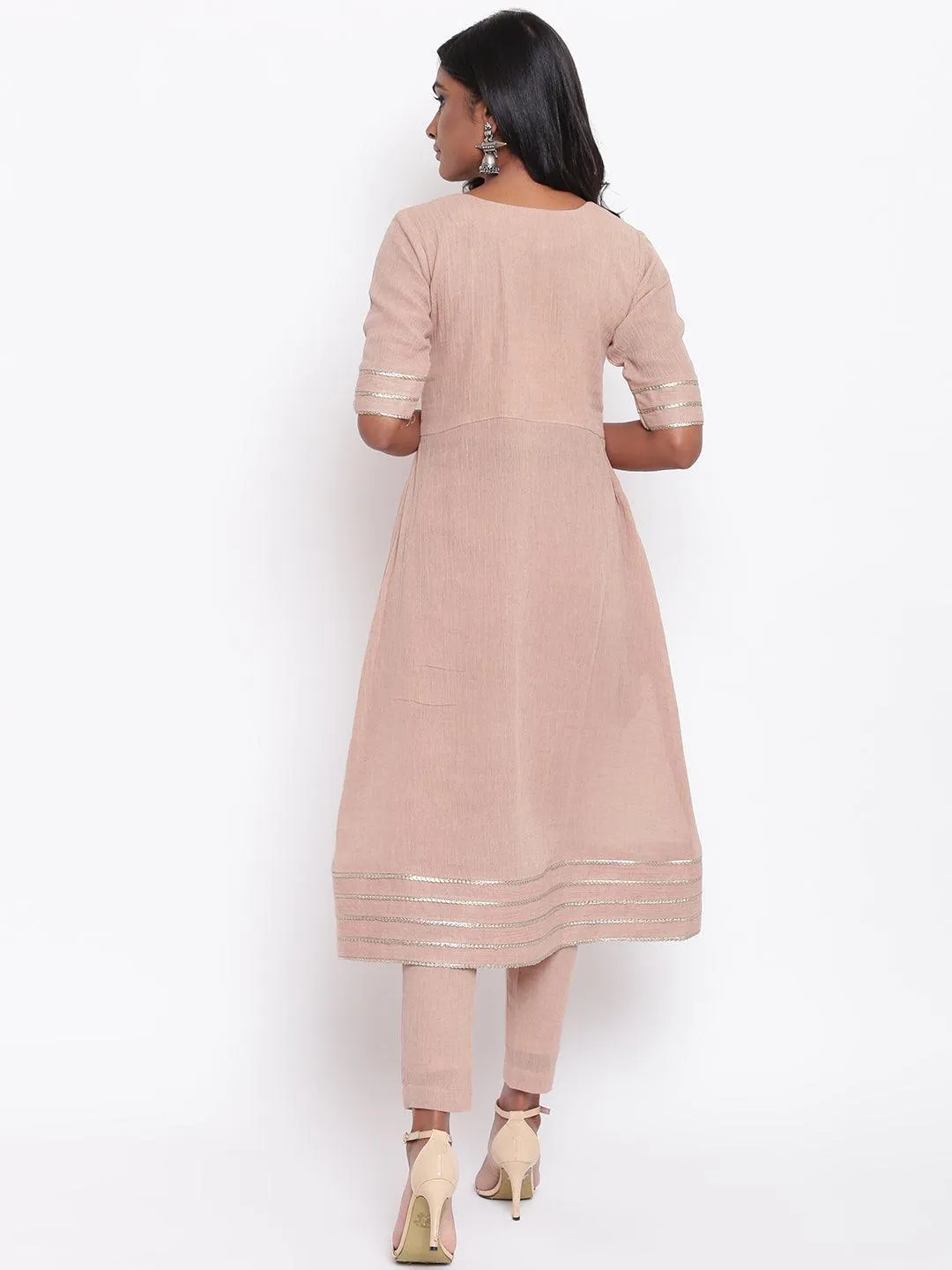 Pure Cotton Gota Slit Kurta Set | Relove