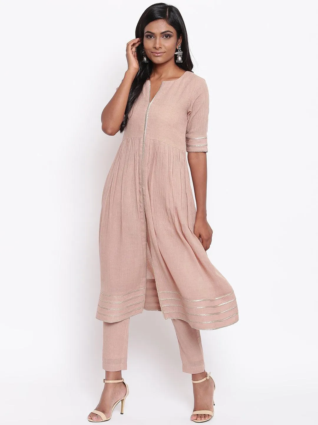 Pure Cotton Gota Slit Kurta Set | Relove