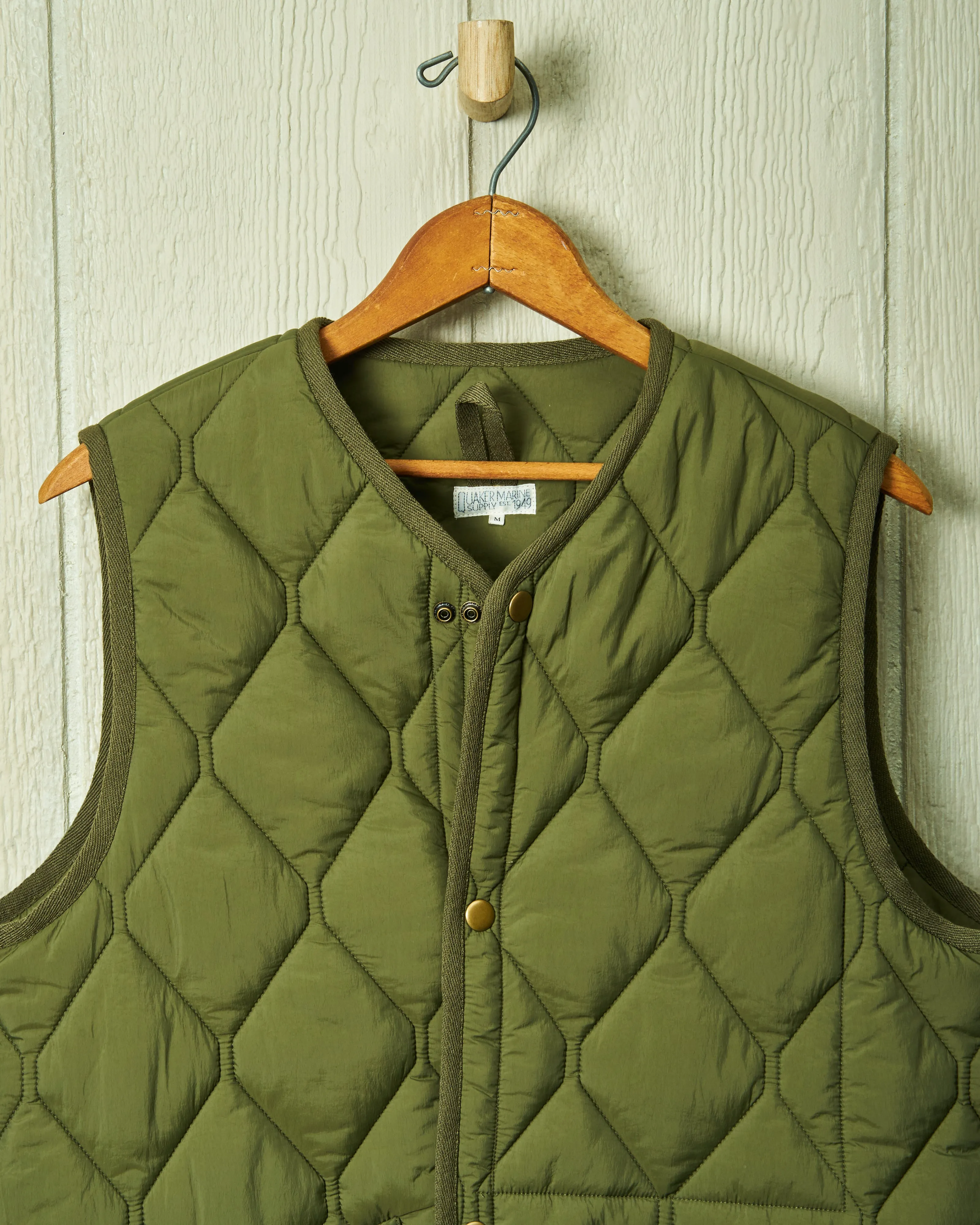 Quilted Vest in Olive