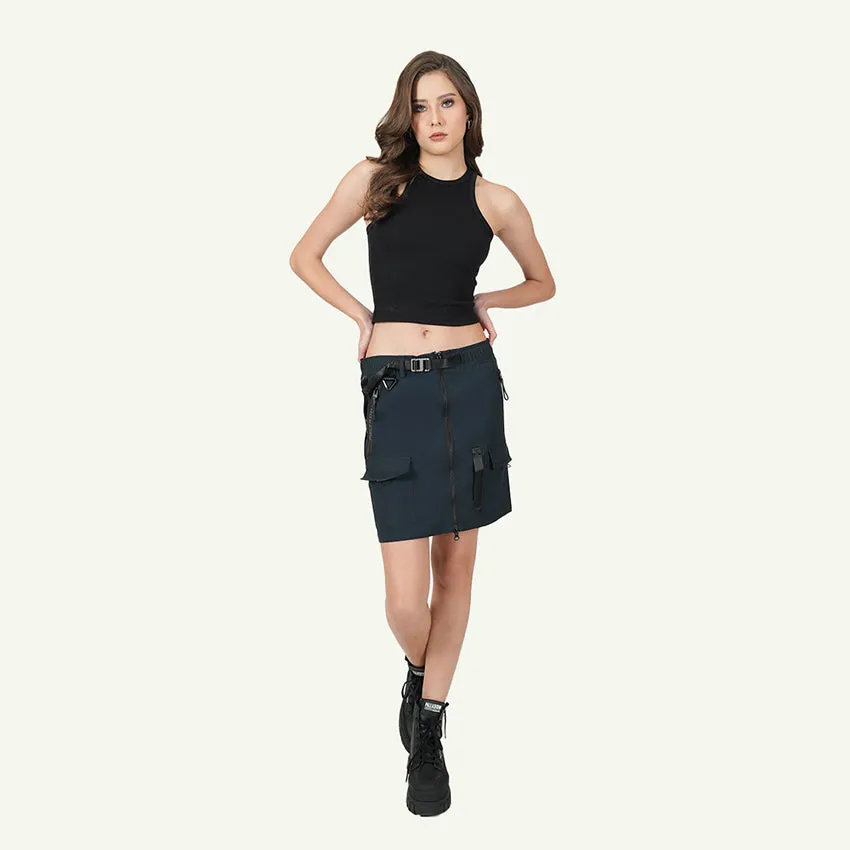 SHORT SKIRT FRONT PKT WOMEN'S SKIRT -  ANTHRACITE