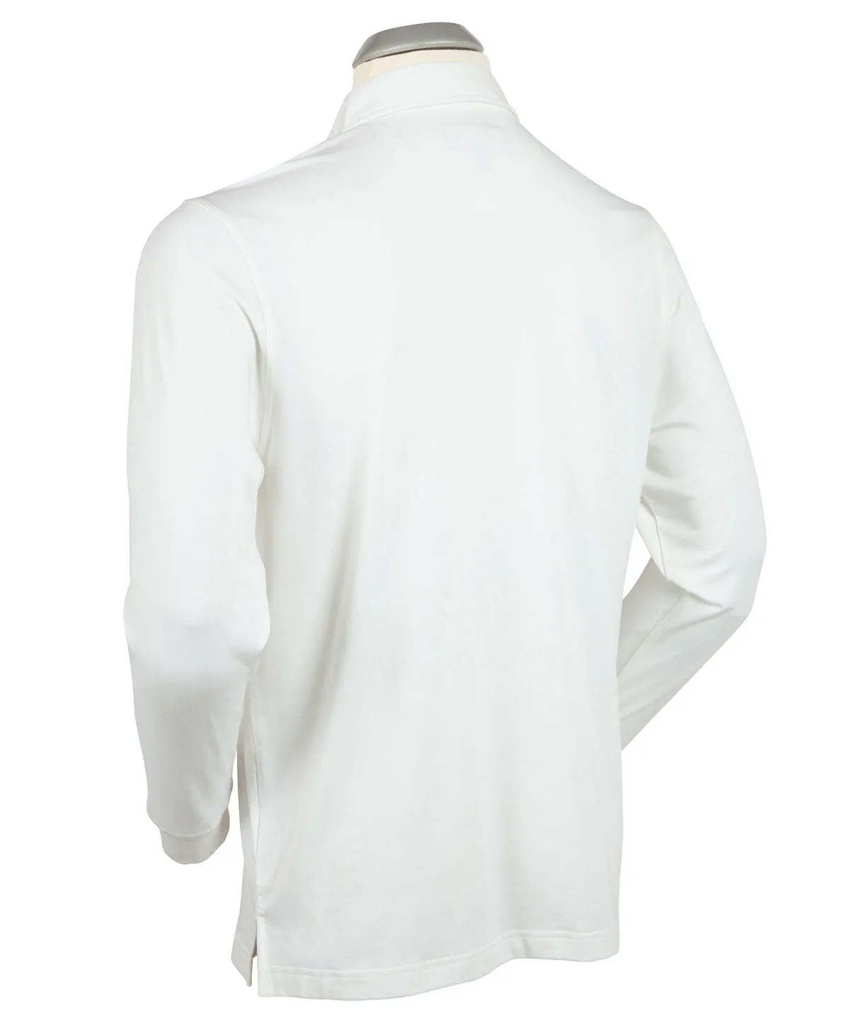 Signature Liquid Cotton Button-Down Collar Long-Sleeve Polo