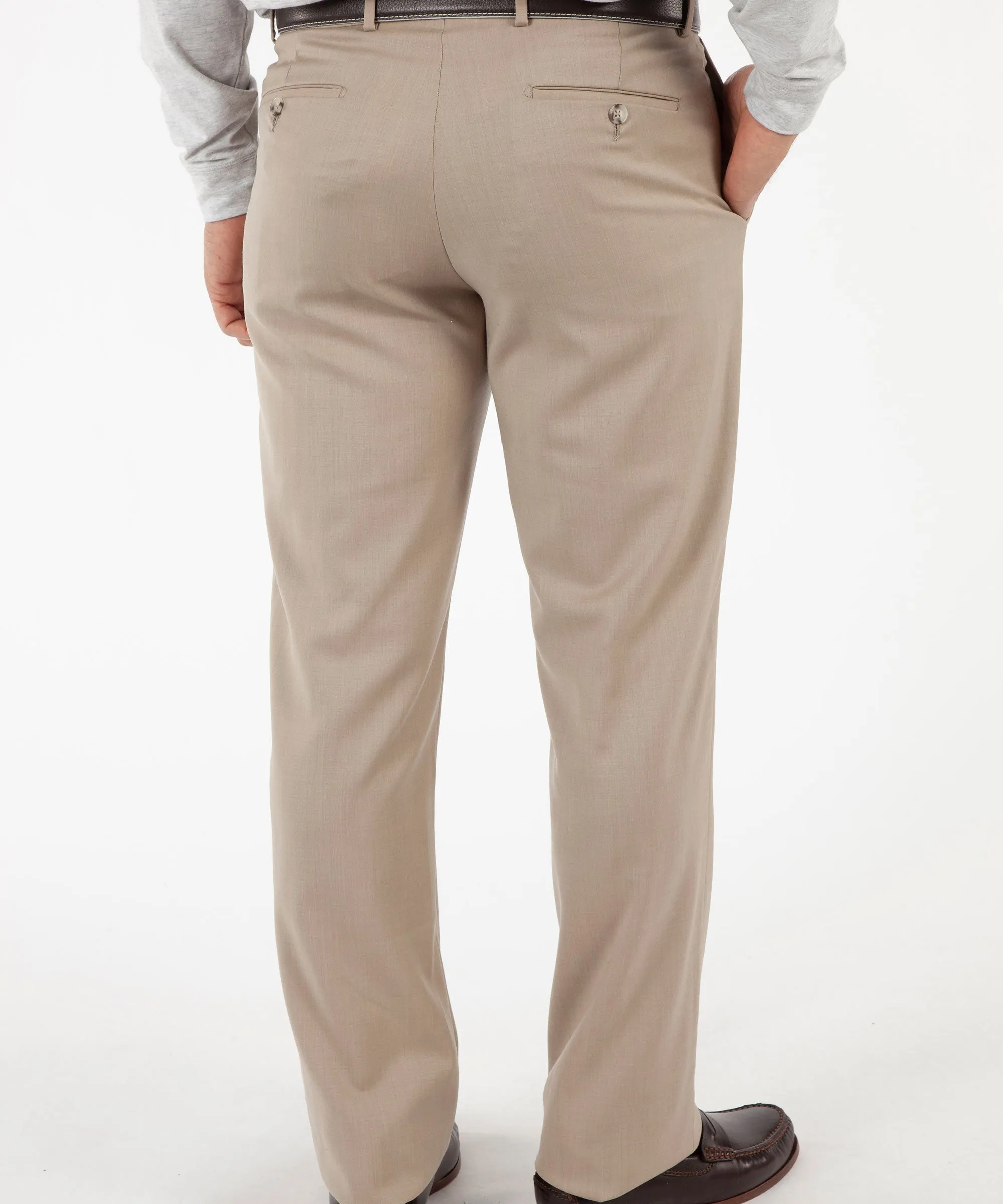 Signature Solid Wool Gabardine Trousers