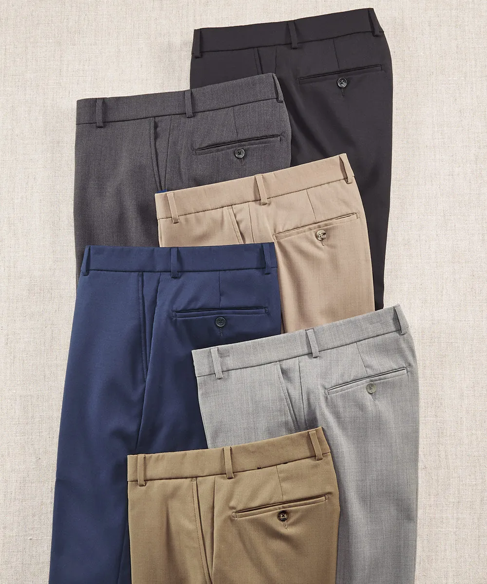 Signature Solid Wool Gabardine Trousers