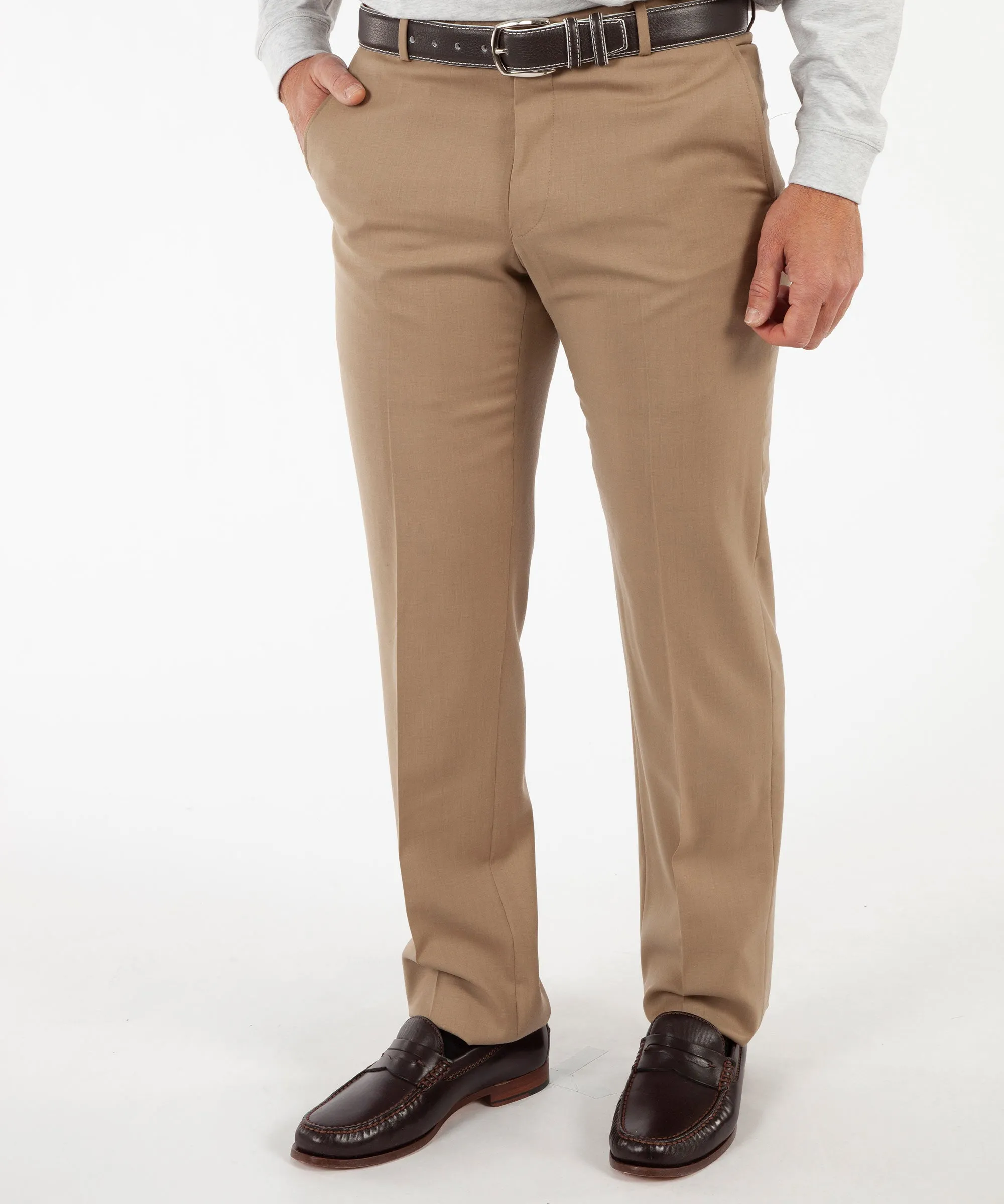 Signature Solid Wool Gabardine Trousers