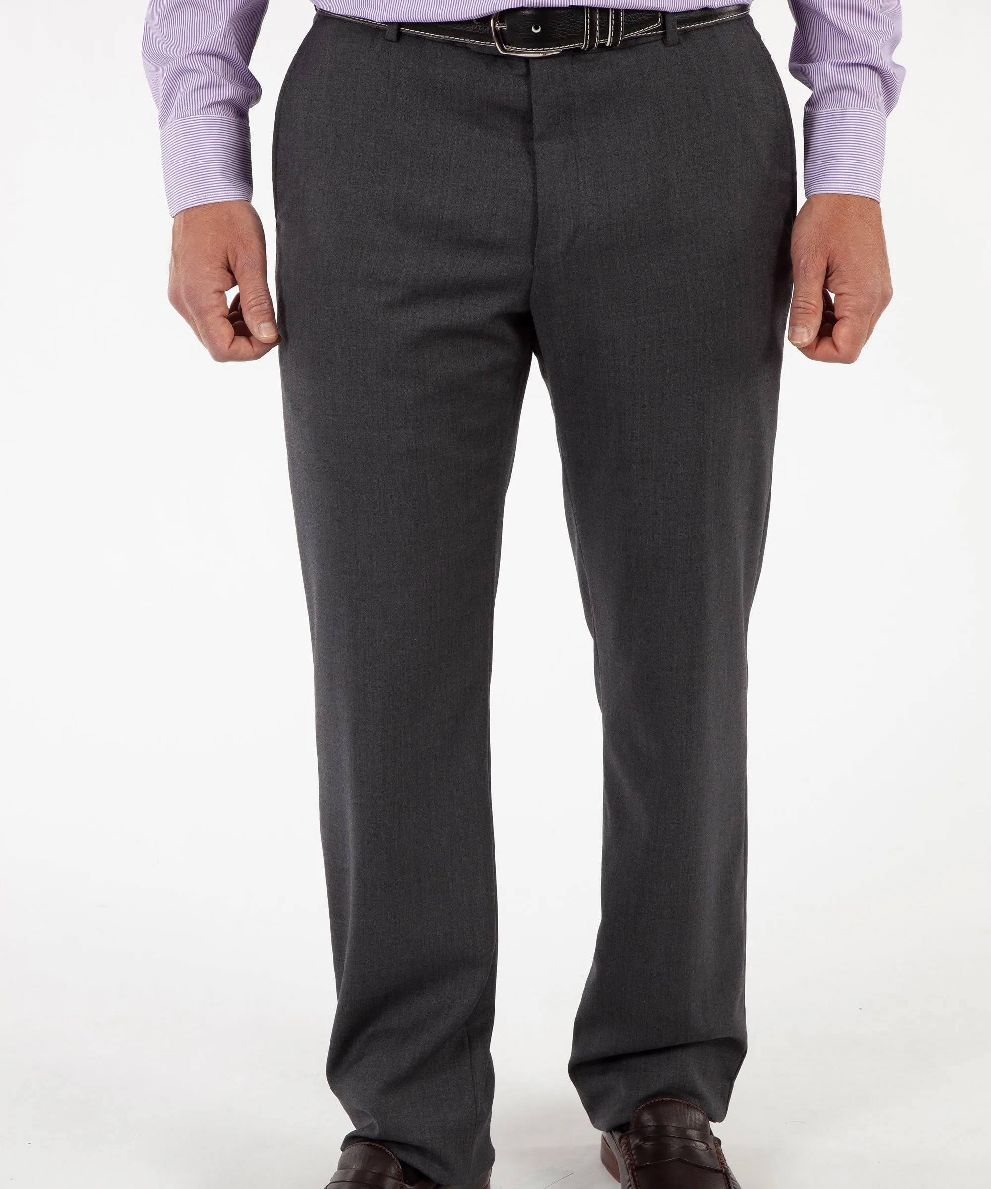 Signature Solid Wool Gabardine Trousers