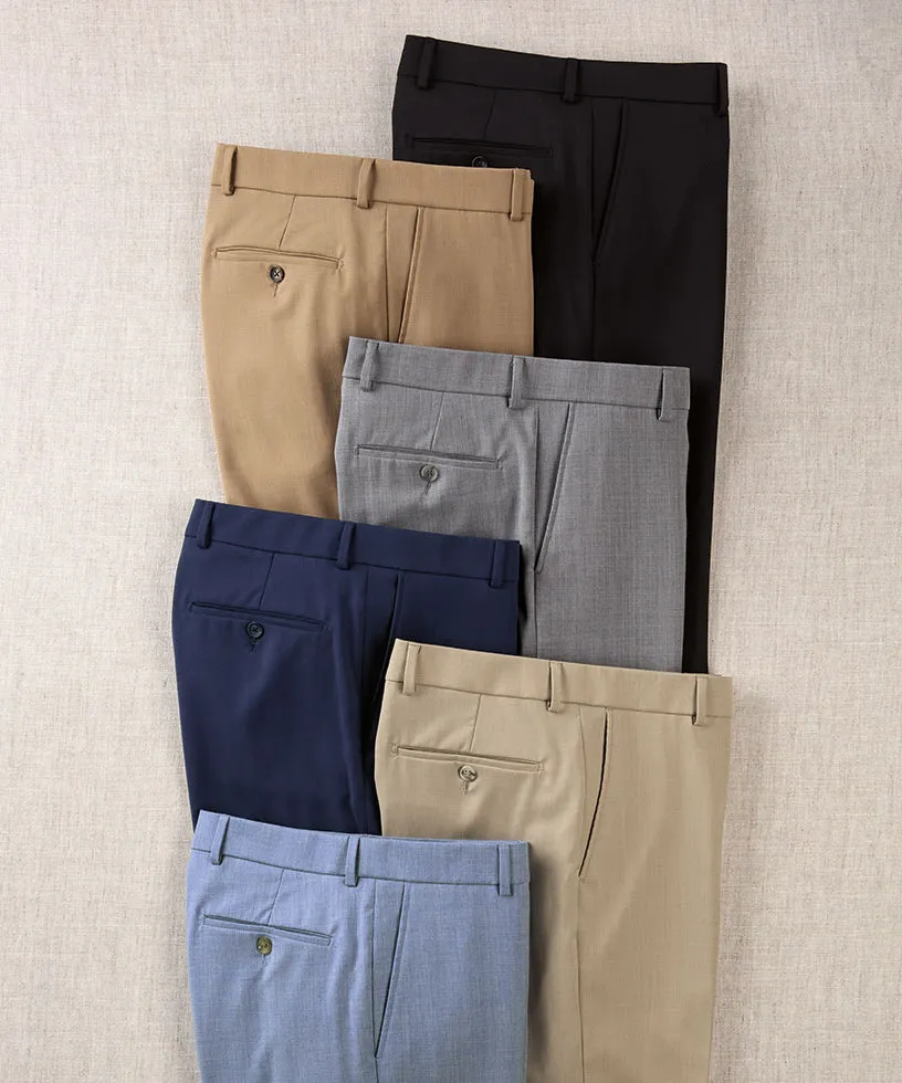 Signature Solid Wool Gabardine Trousers