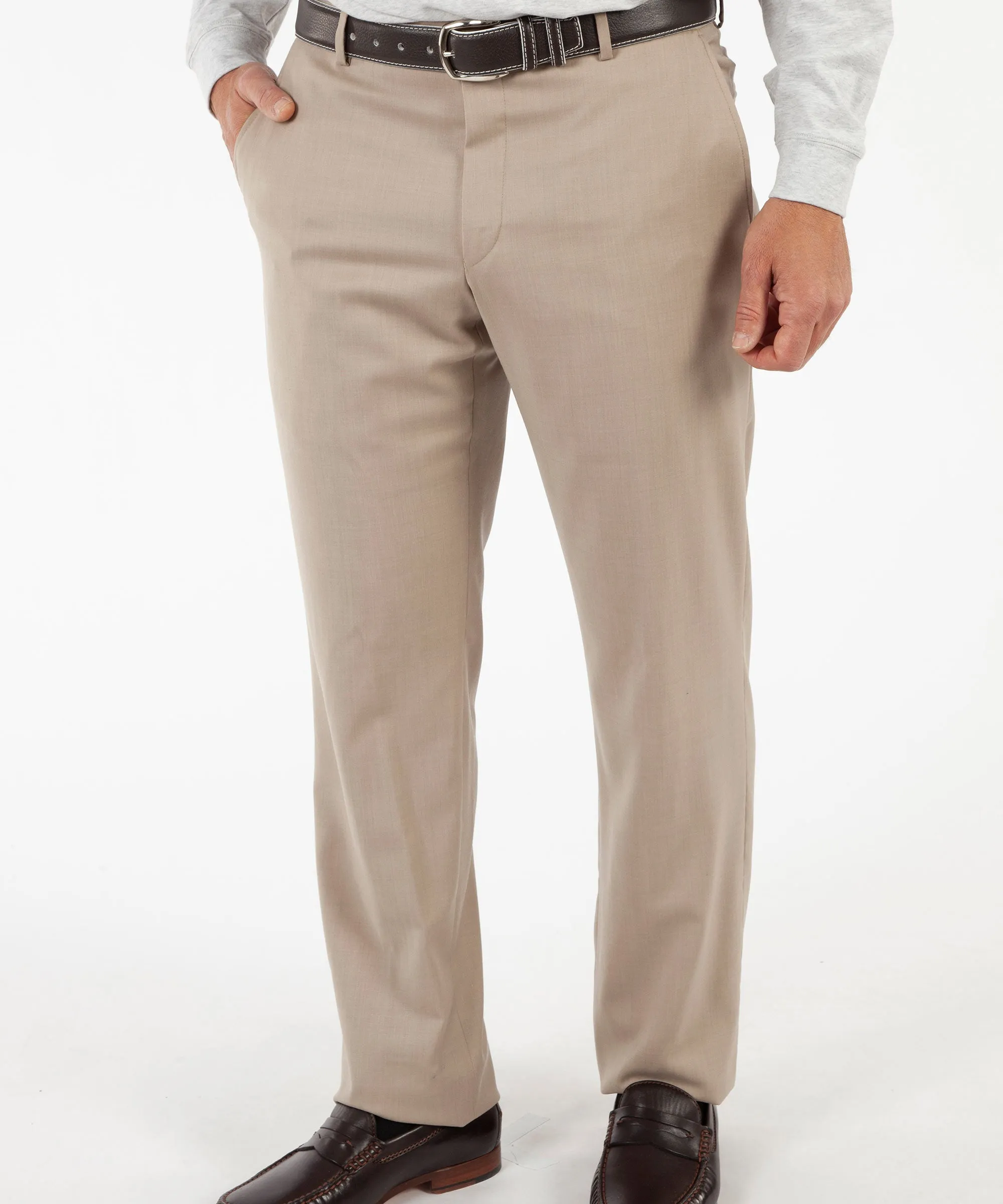 Signature Solid Wool Gabardine Trousers