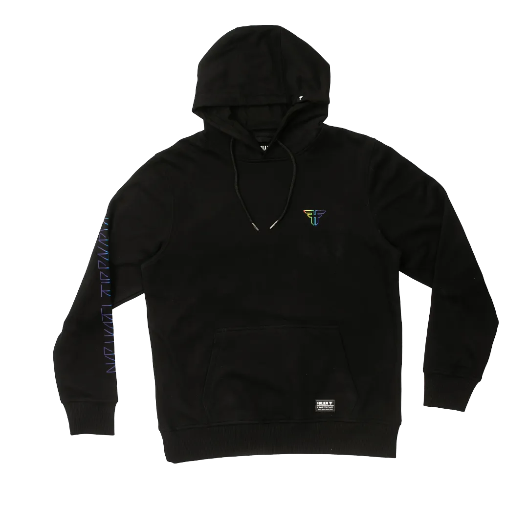 STACKED HOODIE BLACK/RAINBOW